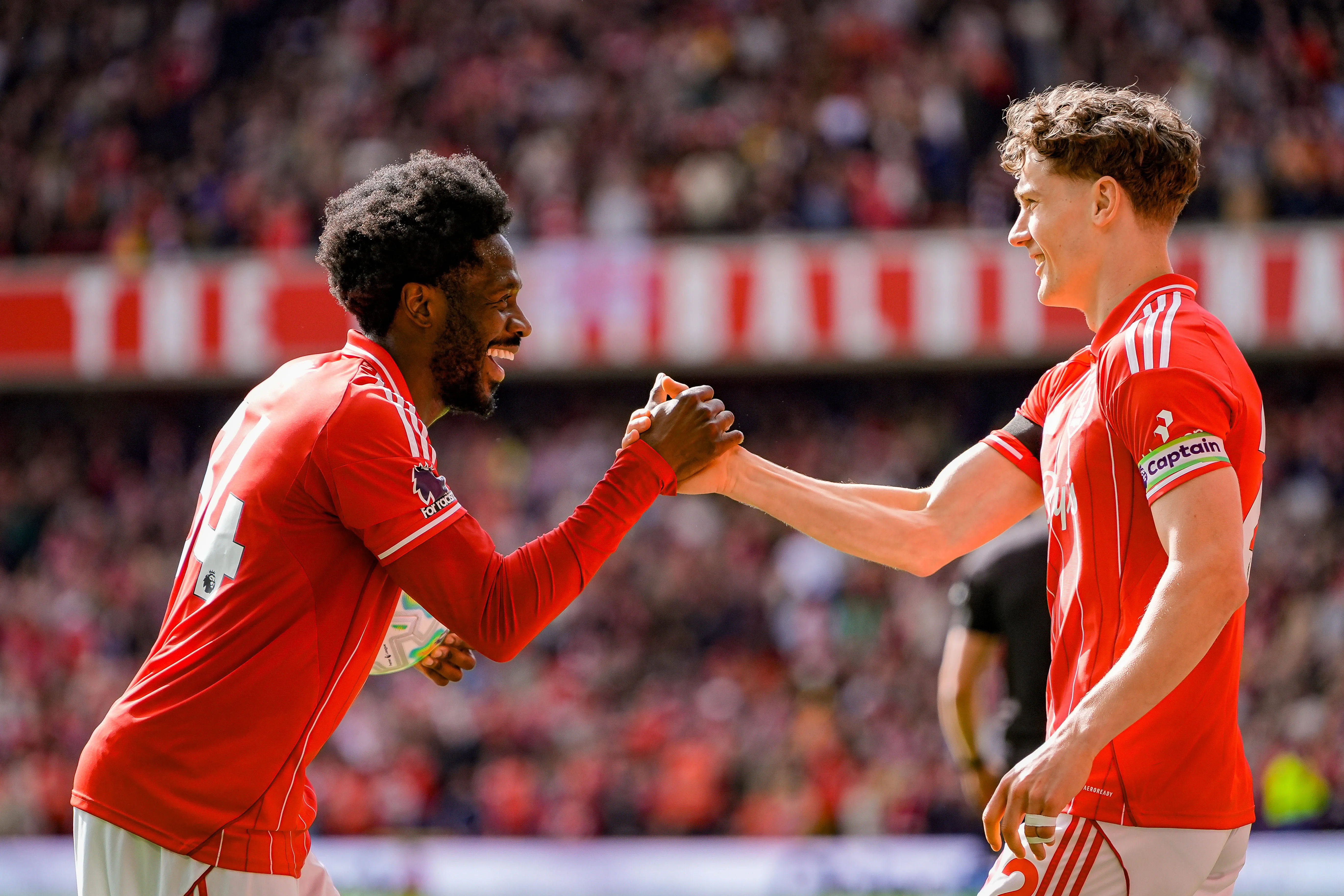  Ola Aina and Ryan Yates of Nottingham Forest