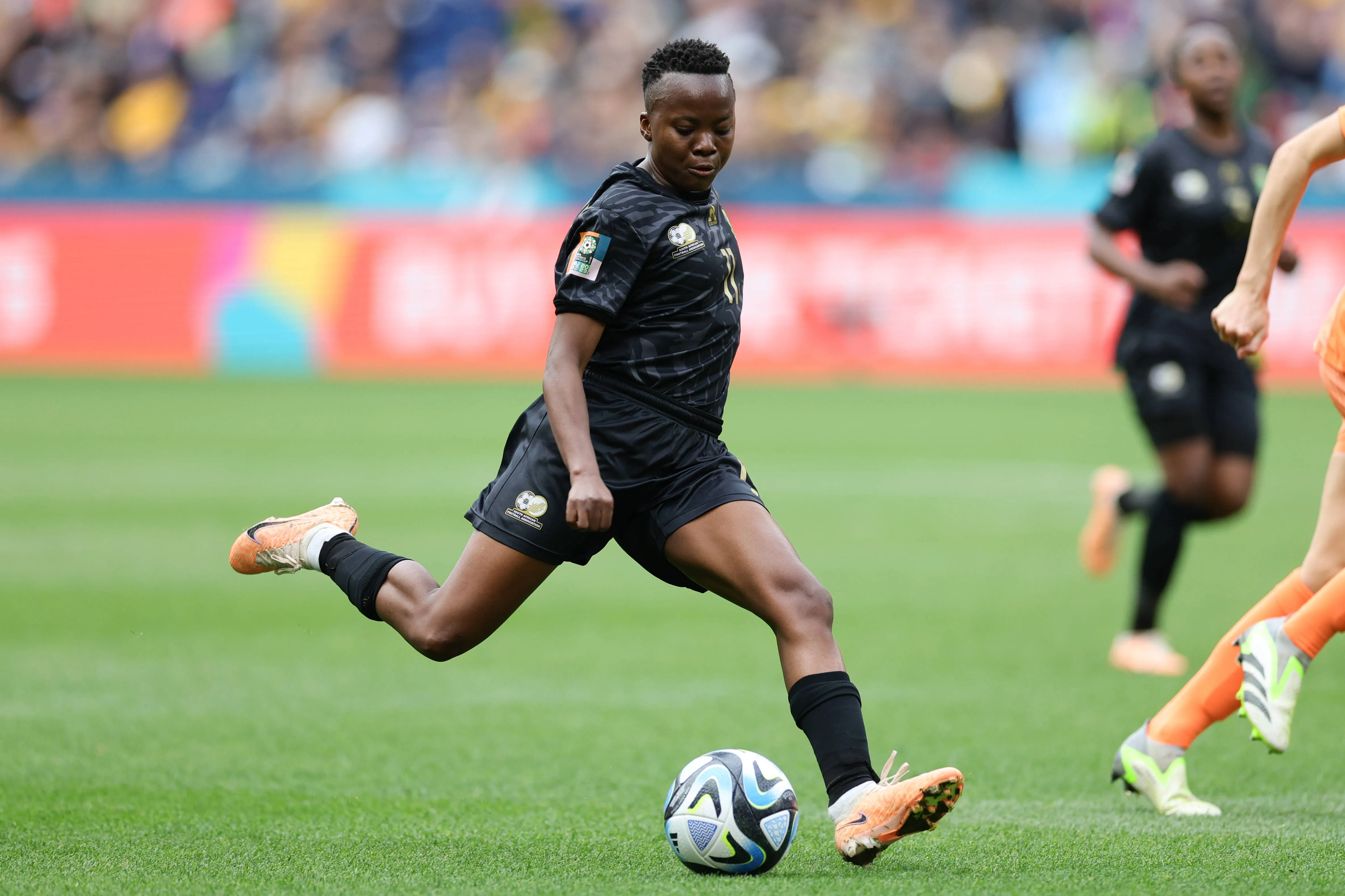 Thembi Kgatlana of South Africa shoots during the FIFA Women s World Cup 2023 match between Netherlands Women and South Africa Women at Sydney Football Stadium, Sydney, Australia on 6 August 2023.