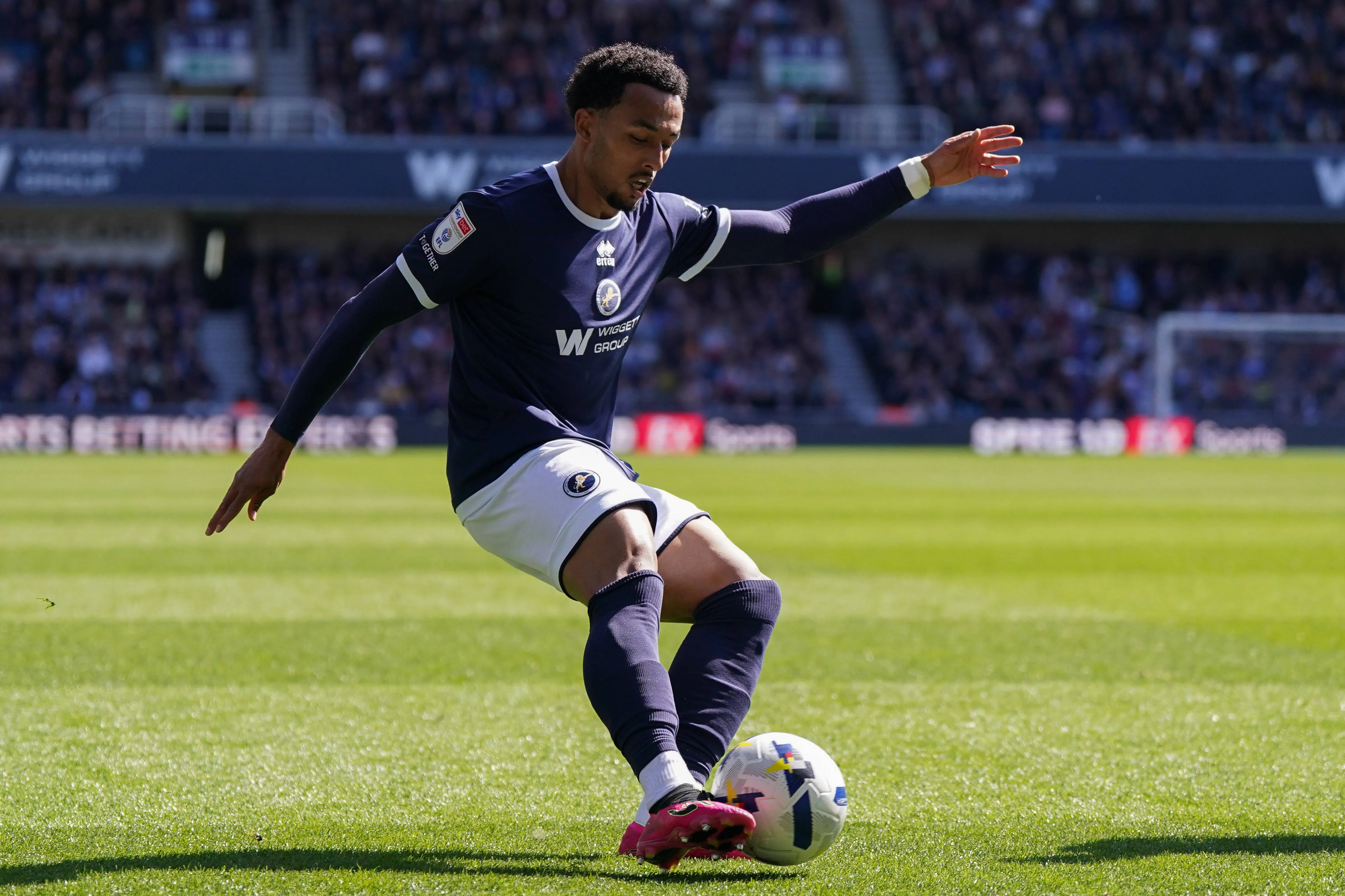  Femi Azeez of Millwall during the Millwall v Norwich City EFL Sky Bet Championship match at The Den, London. 