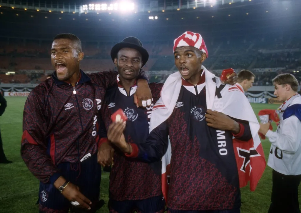 Finidi George, Kanu Nwankwo and Sunday Oliseh at Ajax