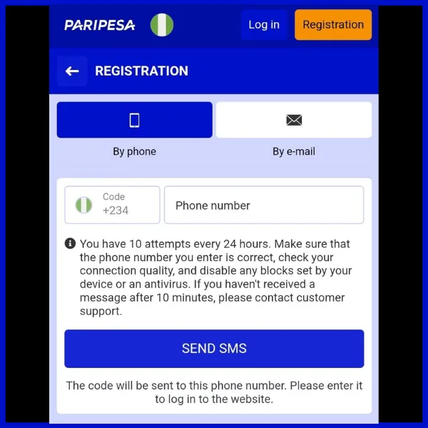 Paripesa registration