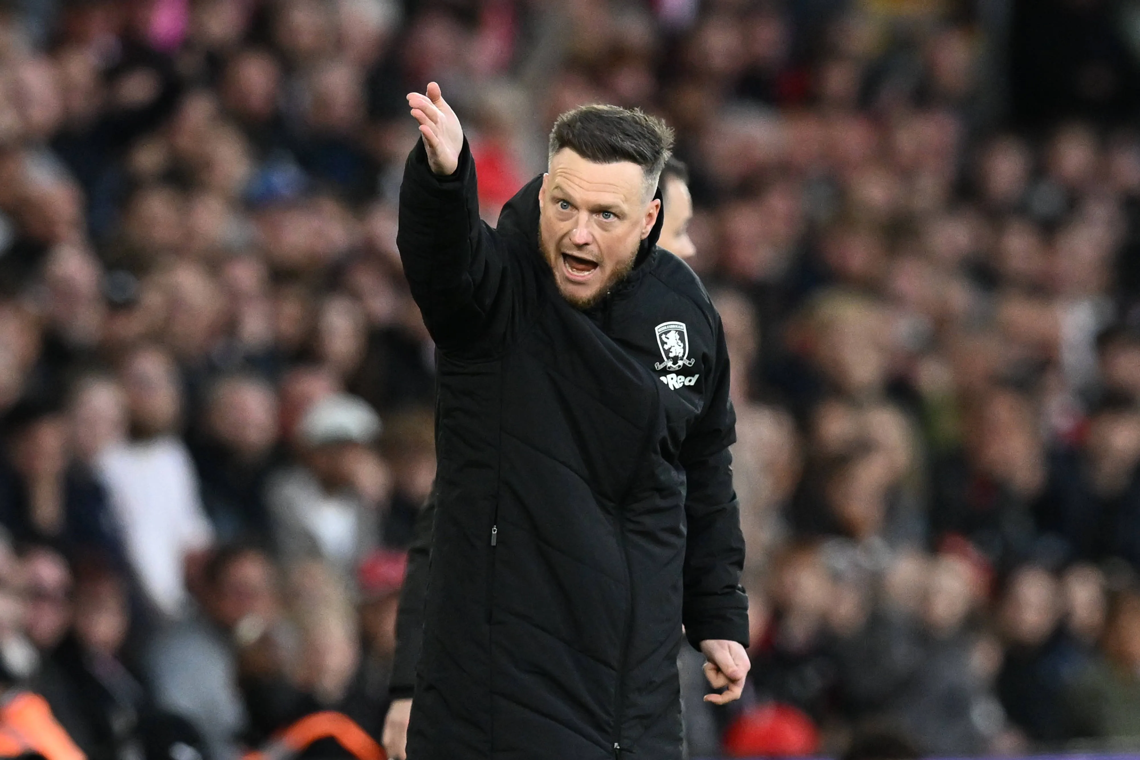 Middlesbrough manager Kim Hellberg gestures