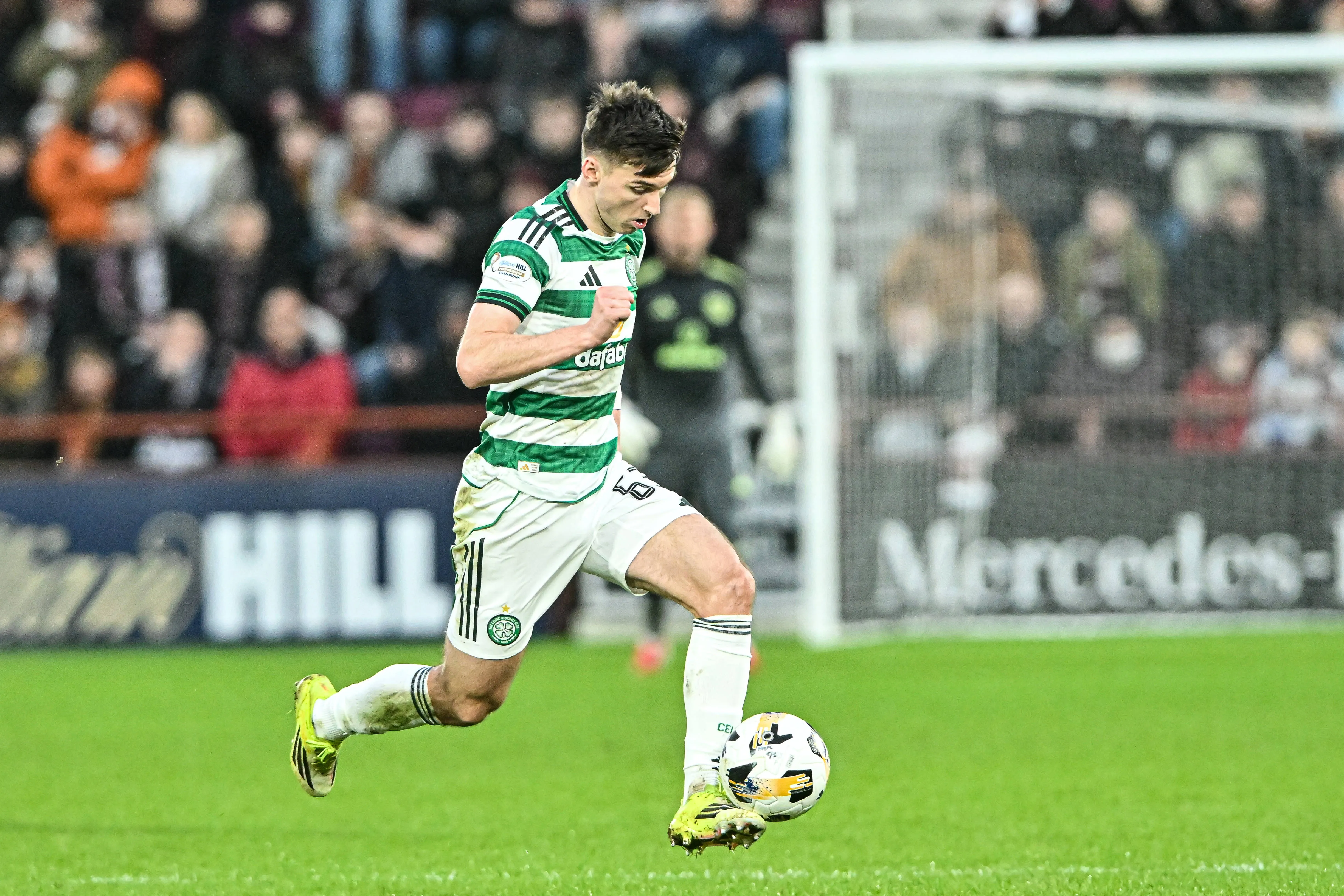 Kieran Tierney in action for Celtic