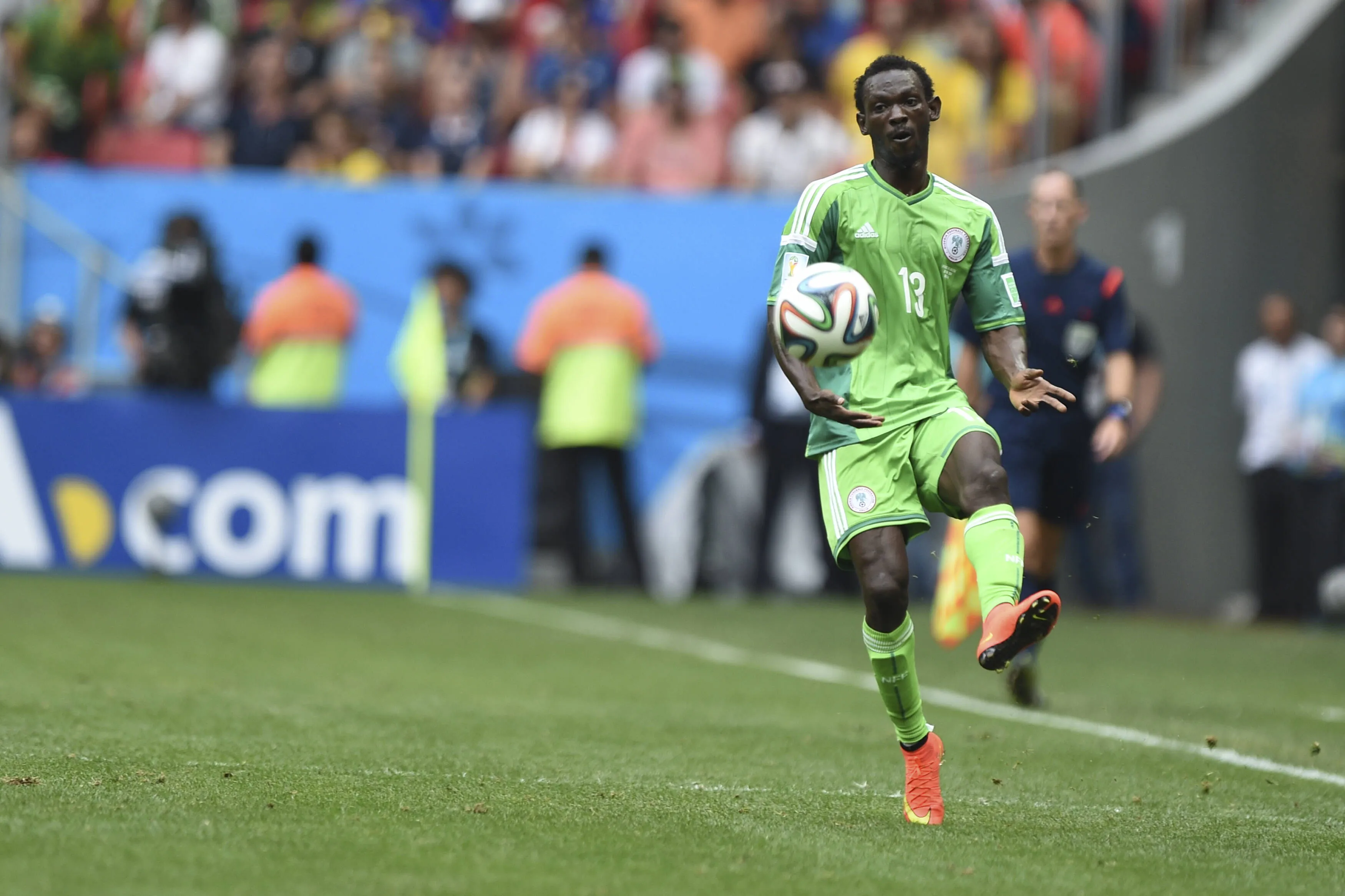 Juwon Oshaniwa in action for the Super Eagles of Nigeria