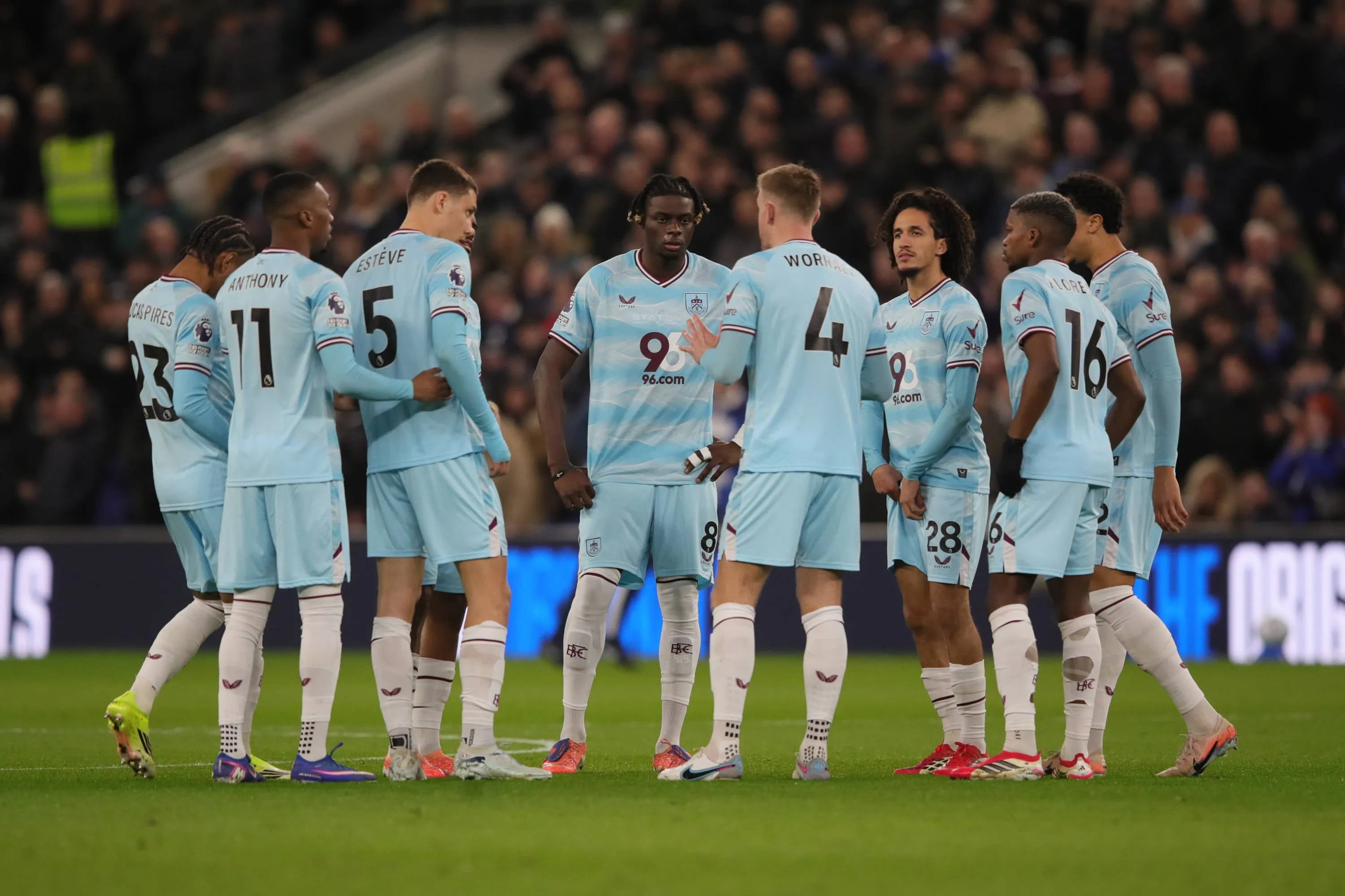Burnley players gathered