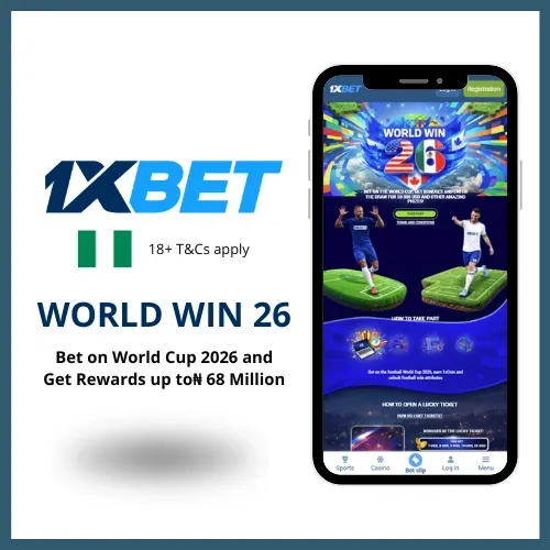 1xbet World Win 26 promotion where players bet on World Cup matches and get rewards in cash and in goods.