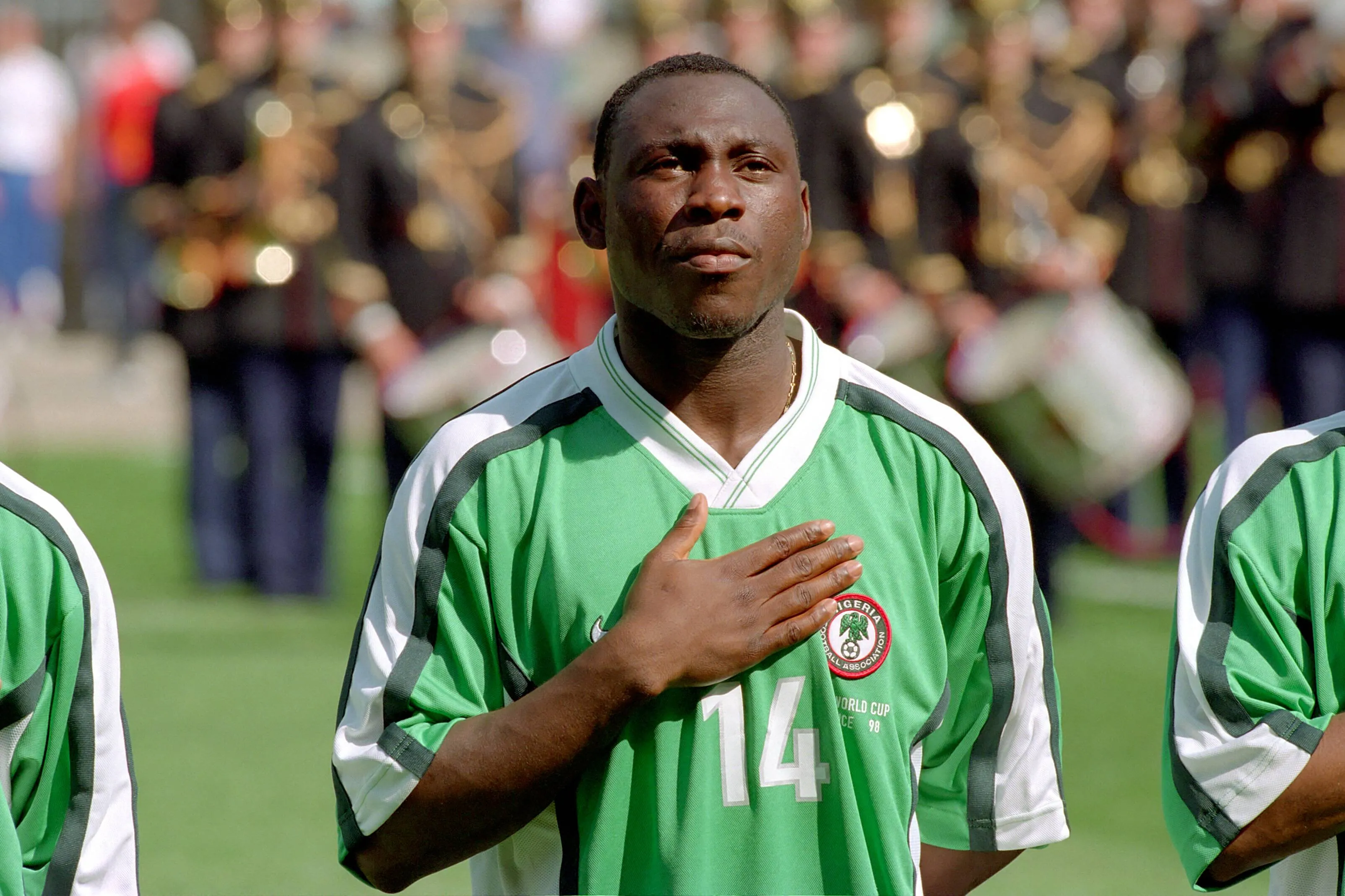 Daniel Amokachi in action for the Super Eagles of Nigeria
