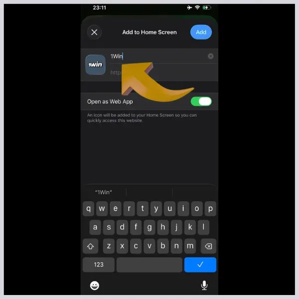 1Win app for iOS Download - Step 4