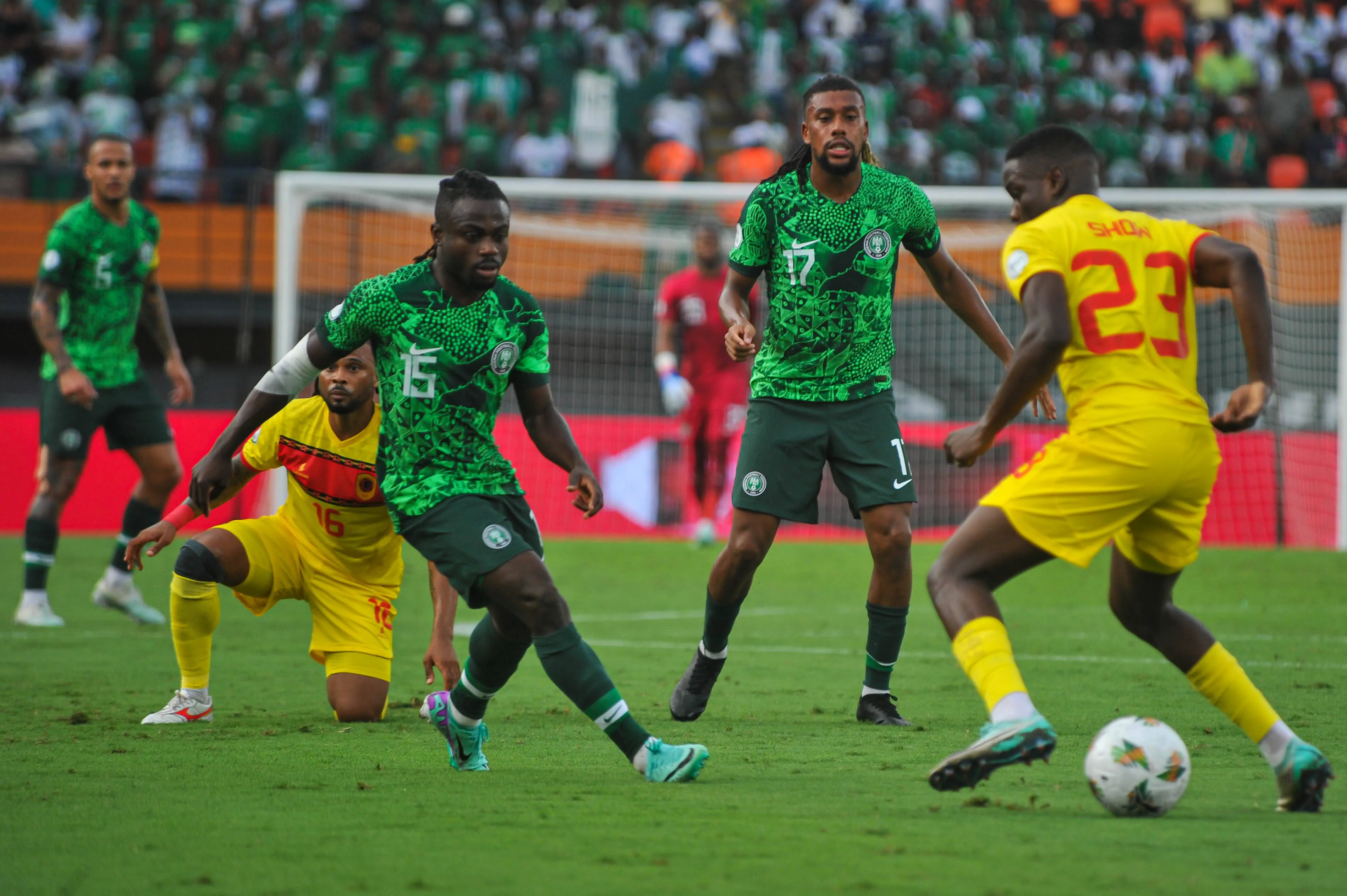 Super Eagles stars Alex Iwobi and Simon Moses