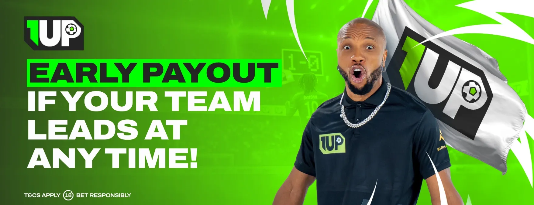 Bet9ja 1UP early payout promotion banner.