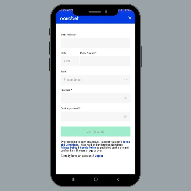 Nairabet app registration
