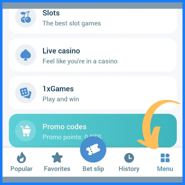 how to withdraw money from 1xbet step 2