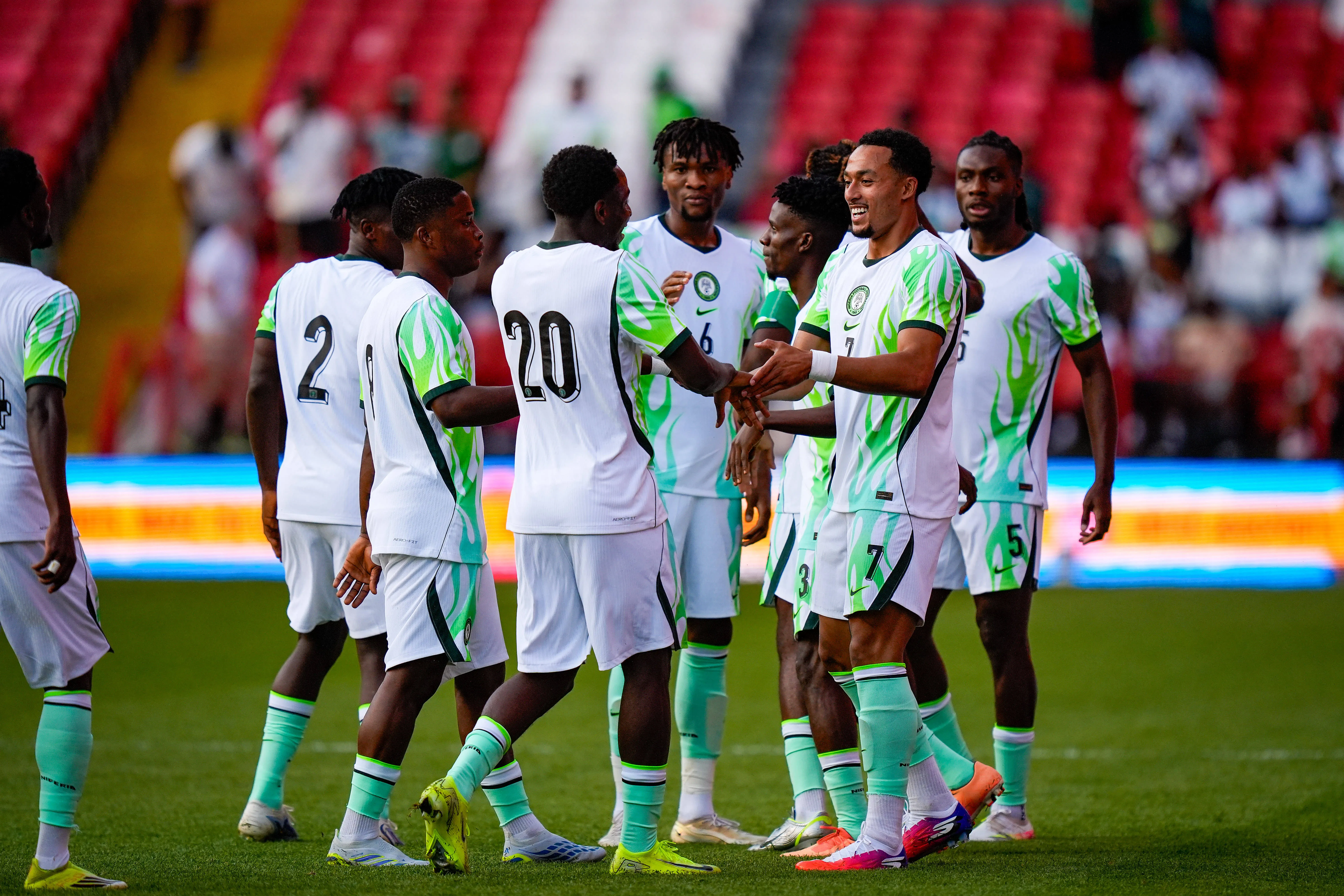 Femi Azeez of Nigeria scores to make it 1-0 during the Unity Cup 2026 Semi-Finals match between Nigeria and Zimbabwe at The Valley in London, United Kingdom, on May 26, 2026