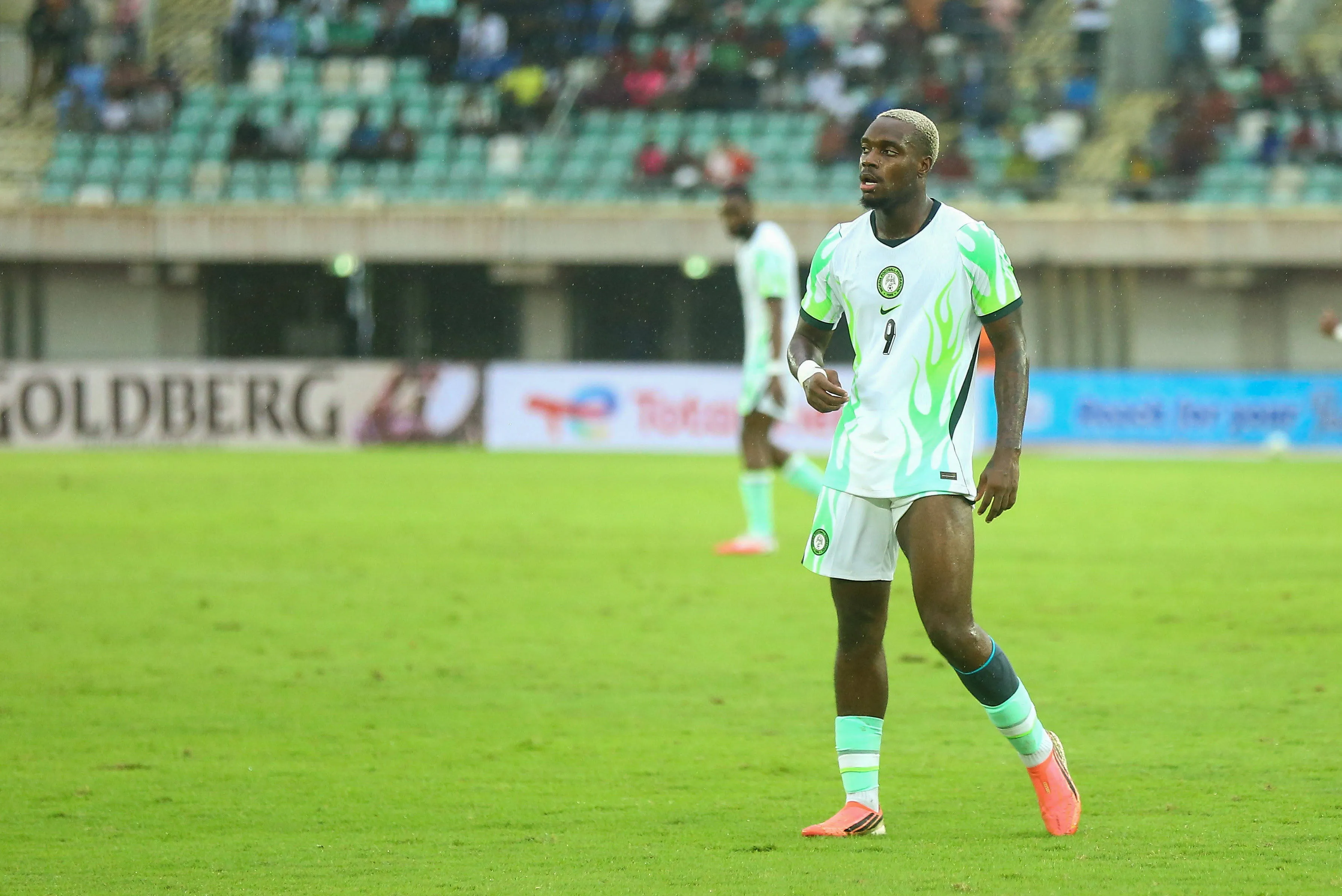 George Ilenikhena, in action for the Super Eagles of Nigeria