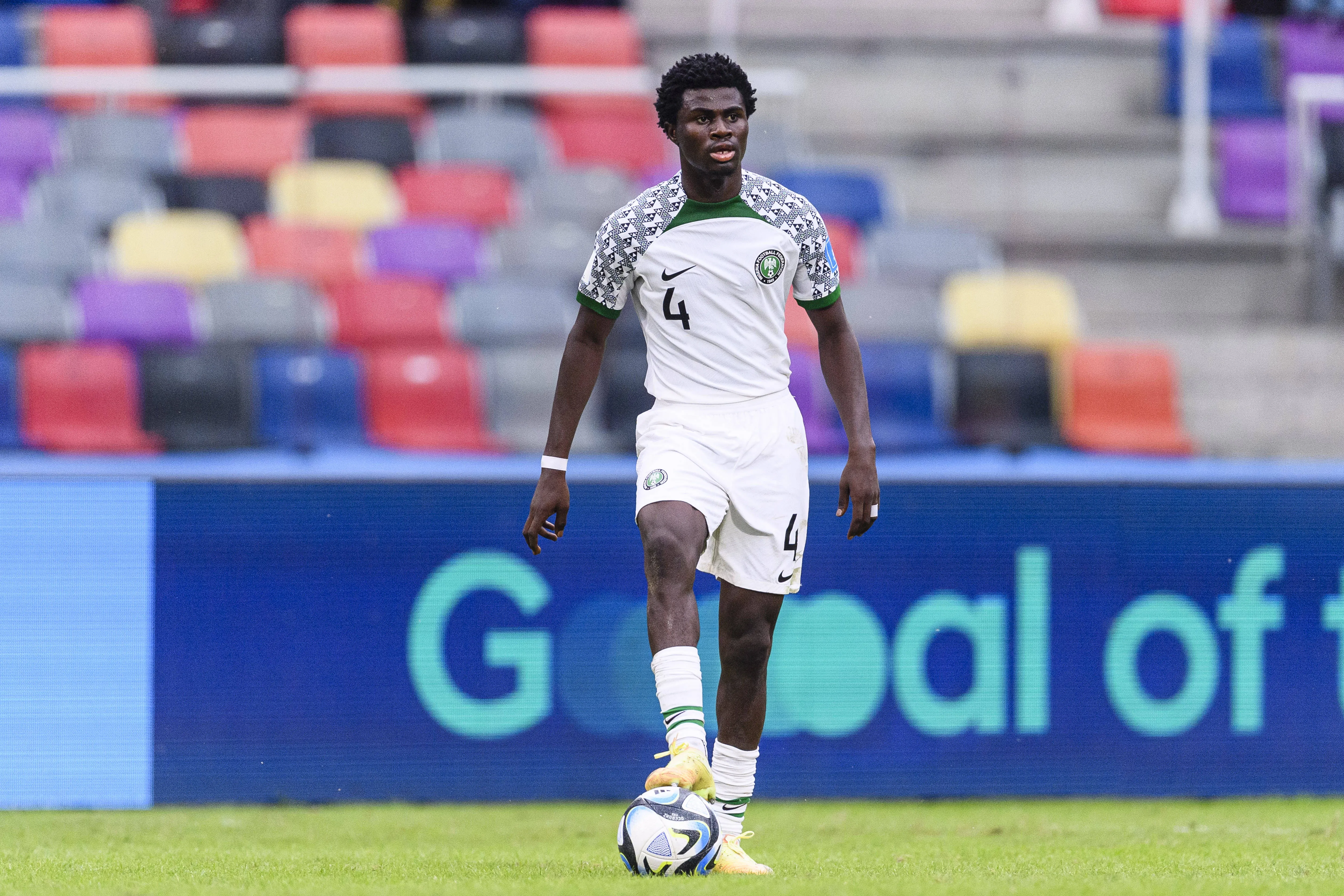 Daniel Daga of Nigeria controls the ball during FIFA U-20 World Cup