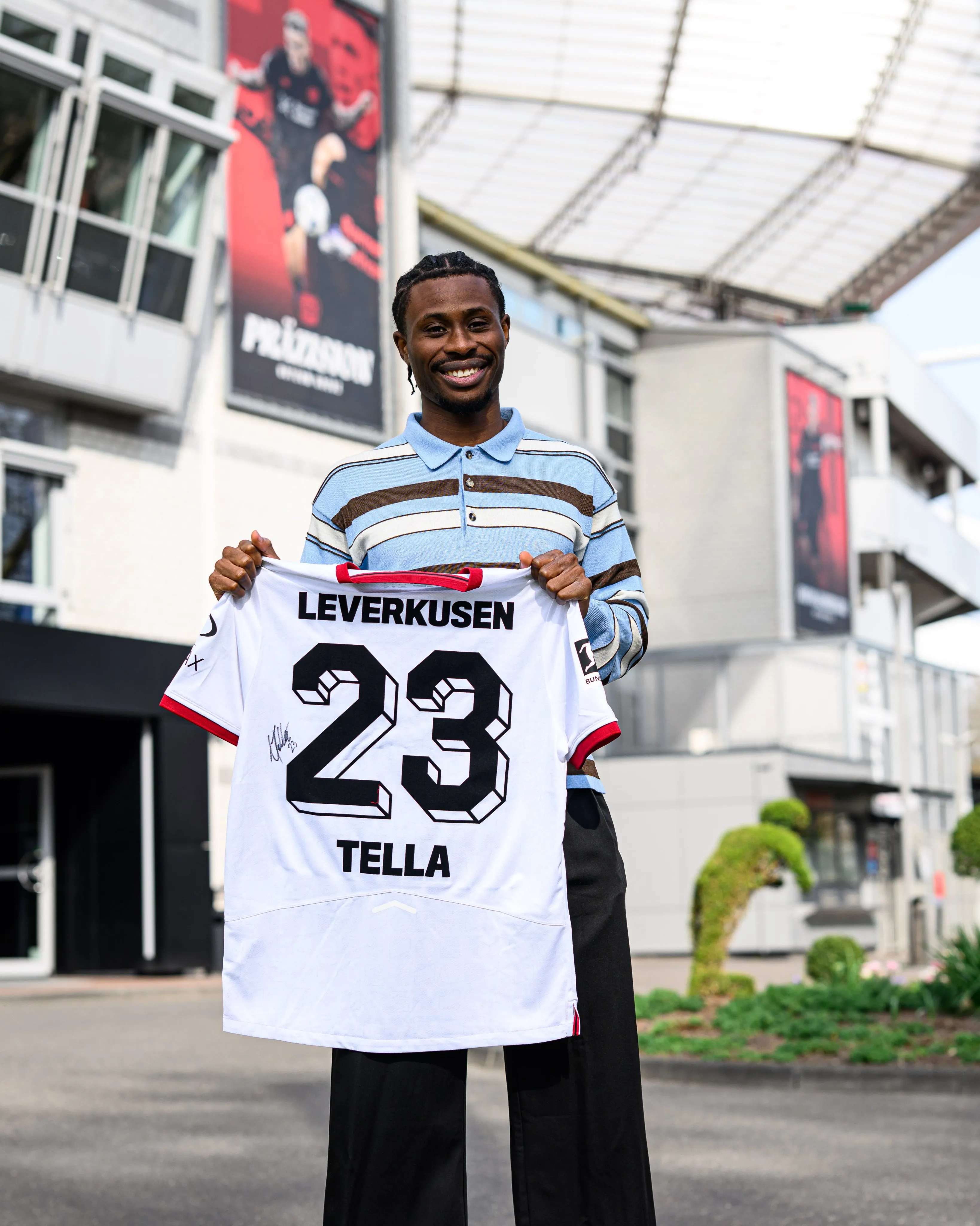 Nathan Tella after penning a new deal with Bayer Leverkusen