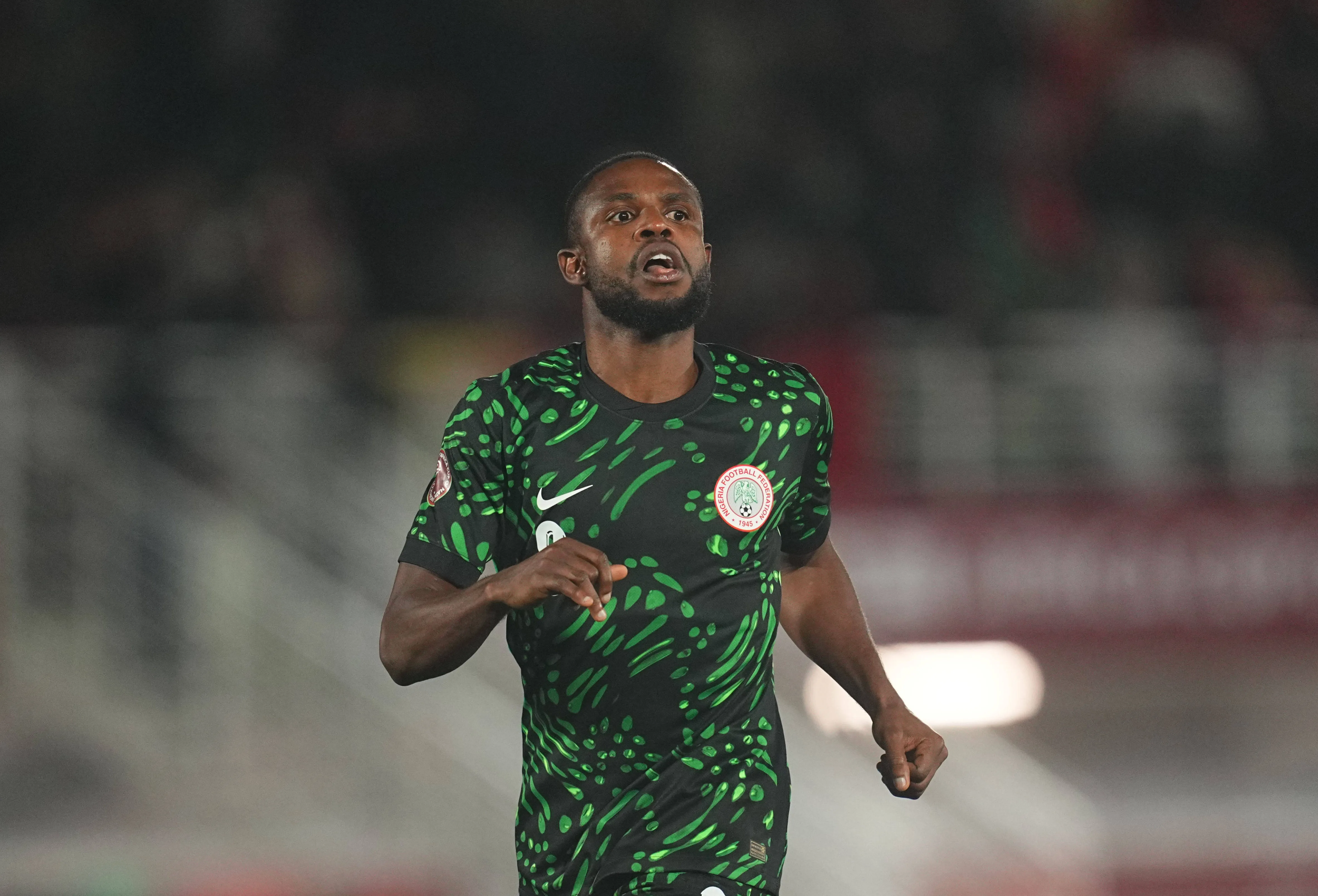 Ogochukwu Frank Onyeka looks on during the Africa Cup Of Nations match between Mozambique and Nigeria