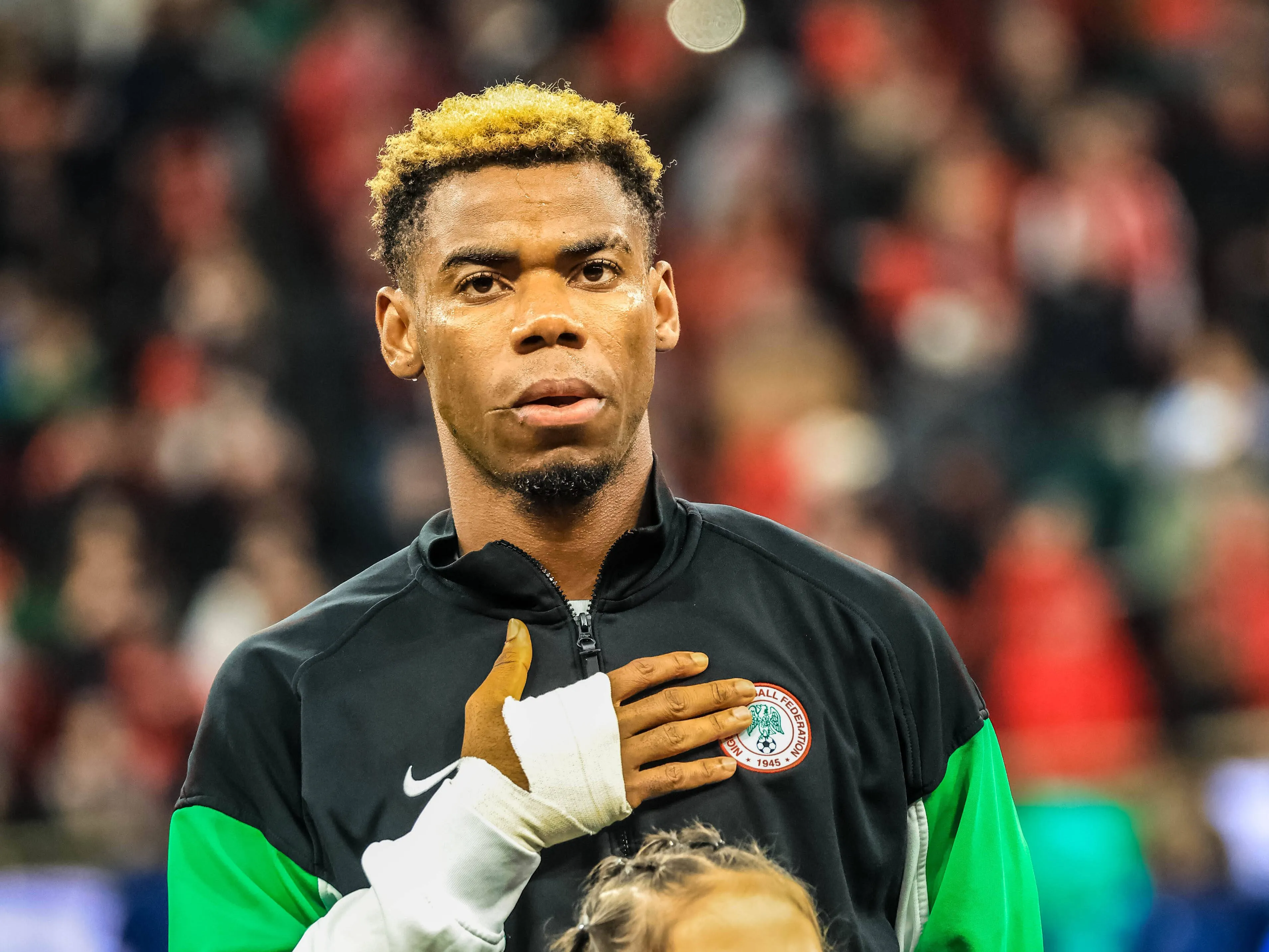 Raphael Onyedika during the game against Morocco