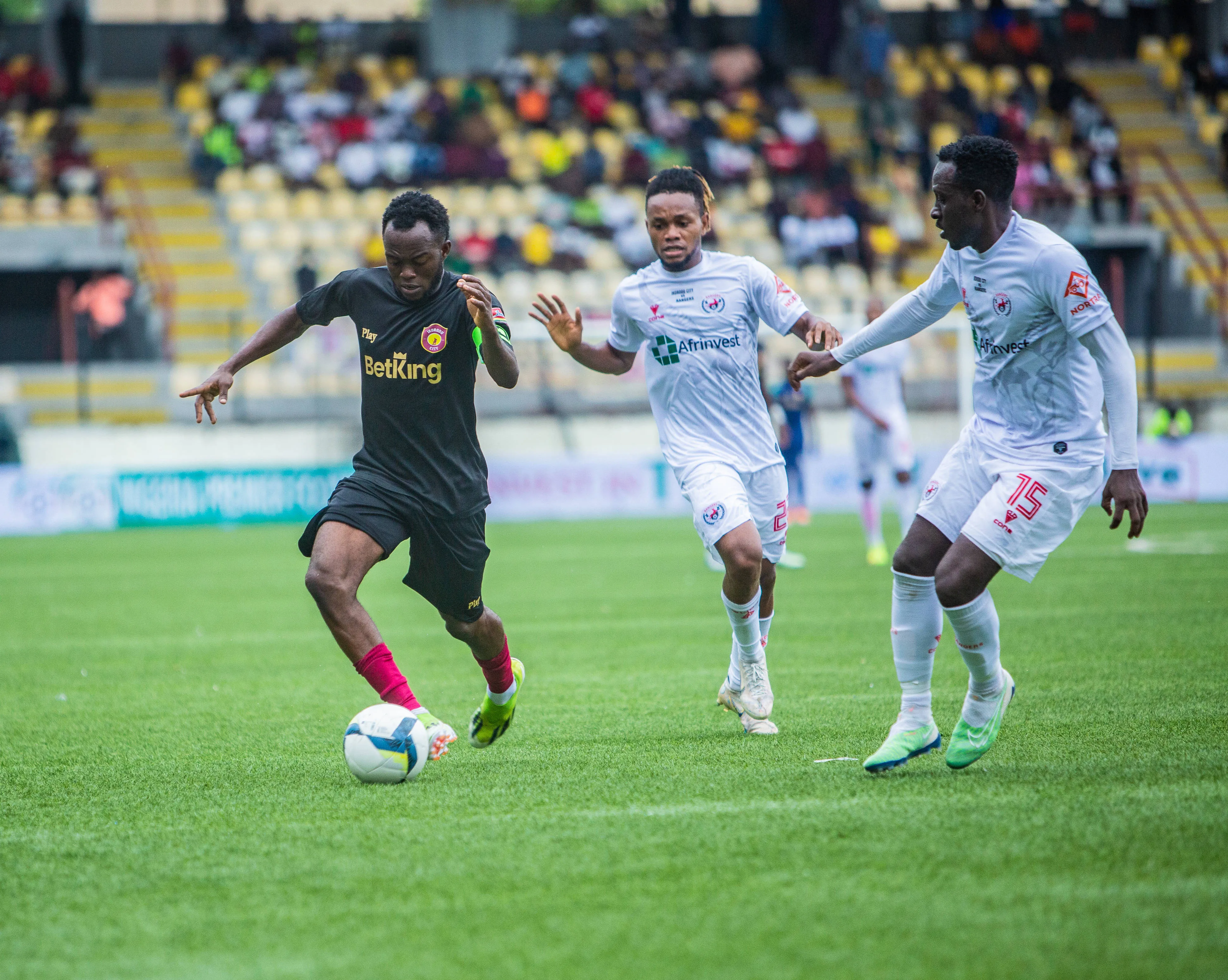 Ikorodu City player, Ojetoye Waliu in action during the game between Ikorodu City vs Rangers Int l FC at the Mobolaji Arena Stadium, Onikan, Lagos
