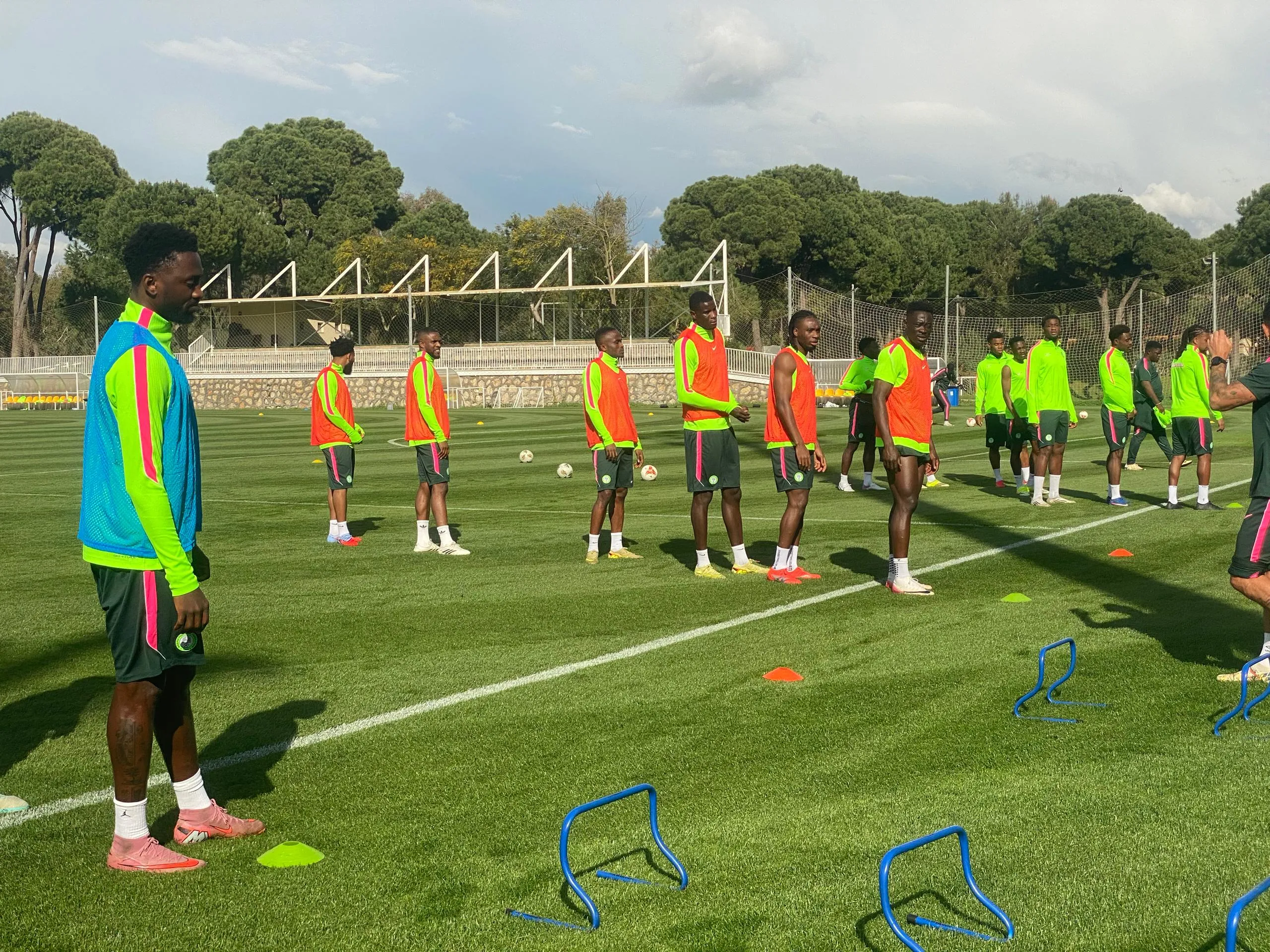 Yira Sor in training in the Super Eagles squad