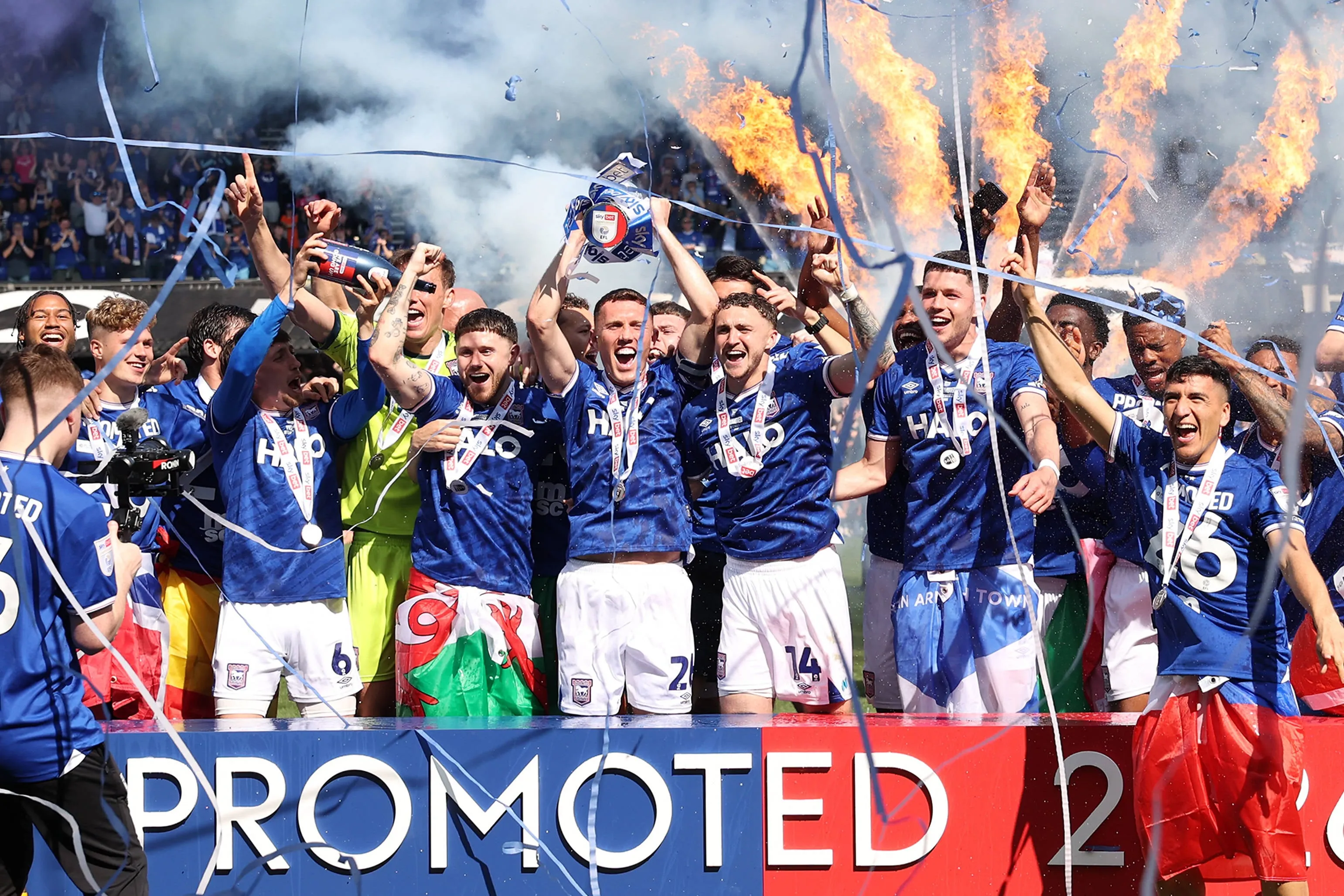 Ipswich Town celebrate promotion to Premier League