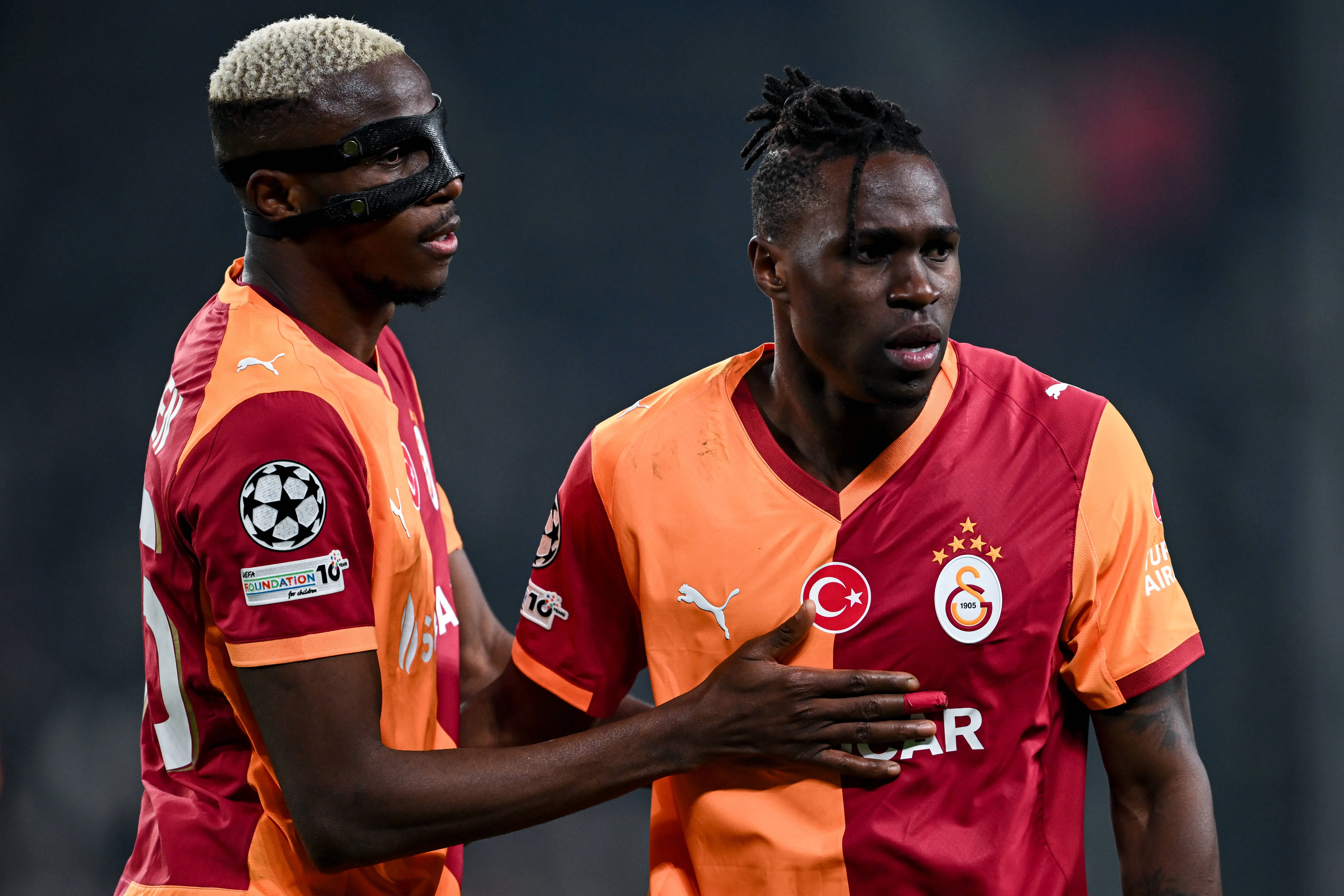 Victor Osimhen and Galatasaray teammate Wilfried Singo