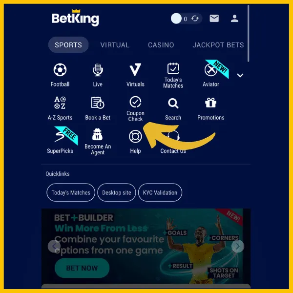 How to check BetKing coupon 