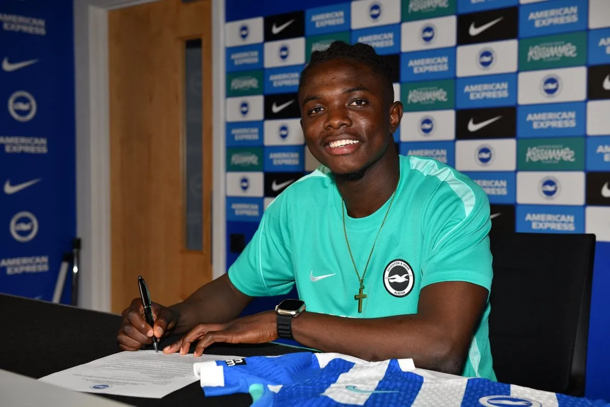 Zadok Yohana signs for Brighton and Hove Albion. 