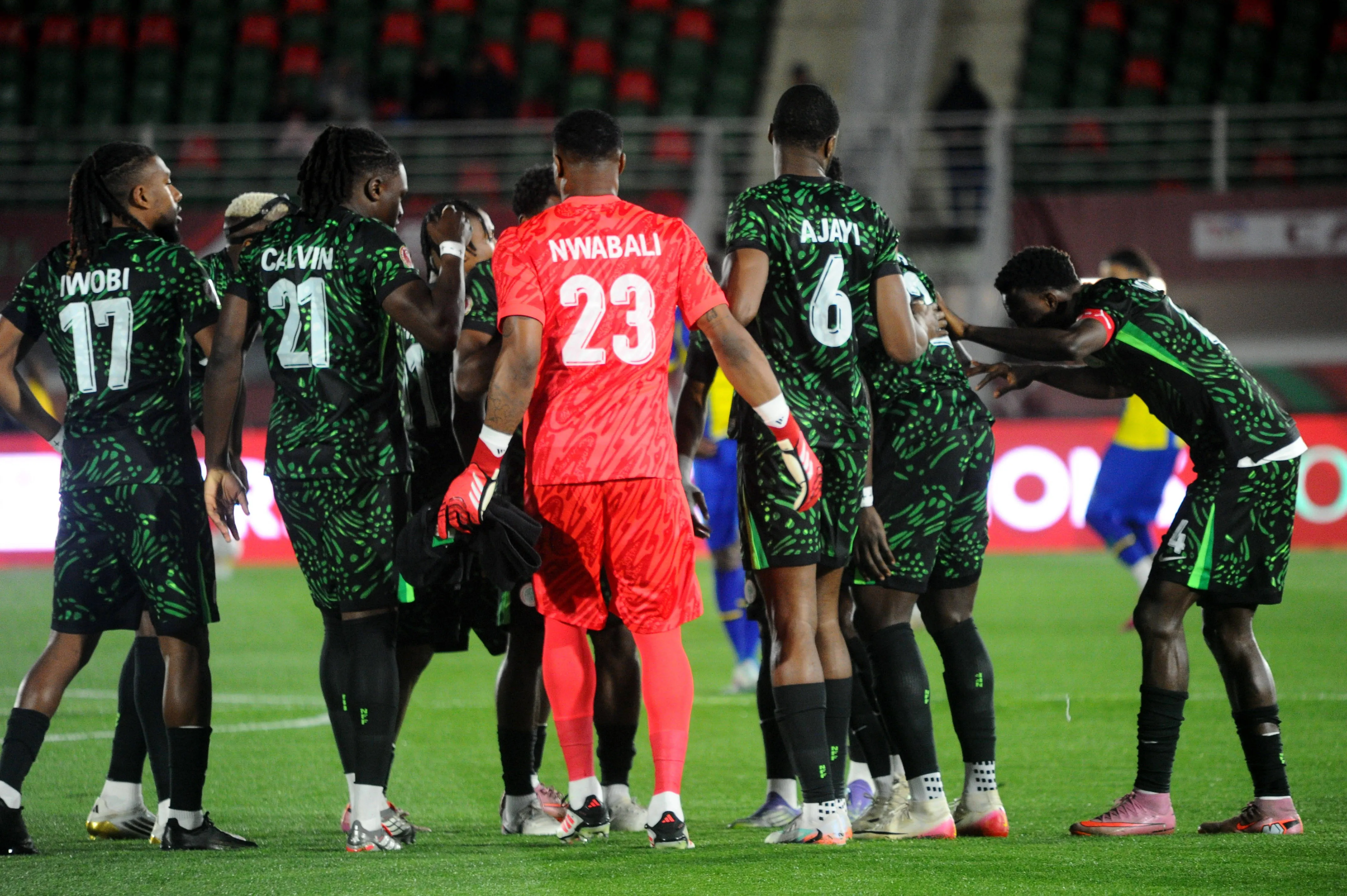 Super Eagles stars Stanley Nwabali, Wilfred Ndidi, Zaidu Sanusi, Calvin Bassey, Semi Ajayi, Ademola Lookman, Samuel Chukwueze, Akor Adams, Bright Osayi Samuel, Alex Iwobi, Victor Osimhen