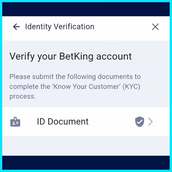 BetKing registration ID verification