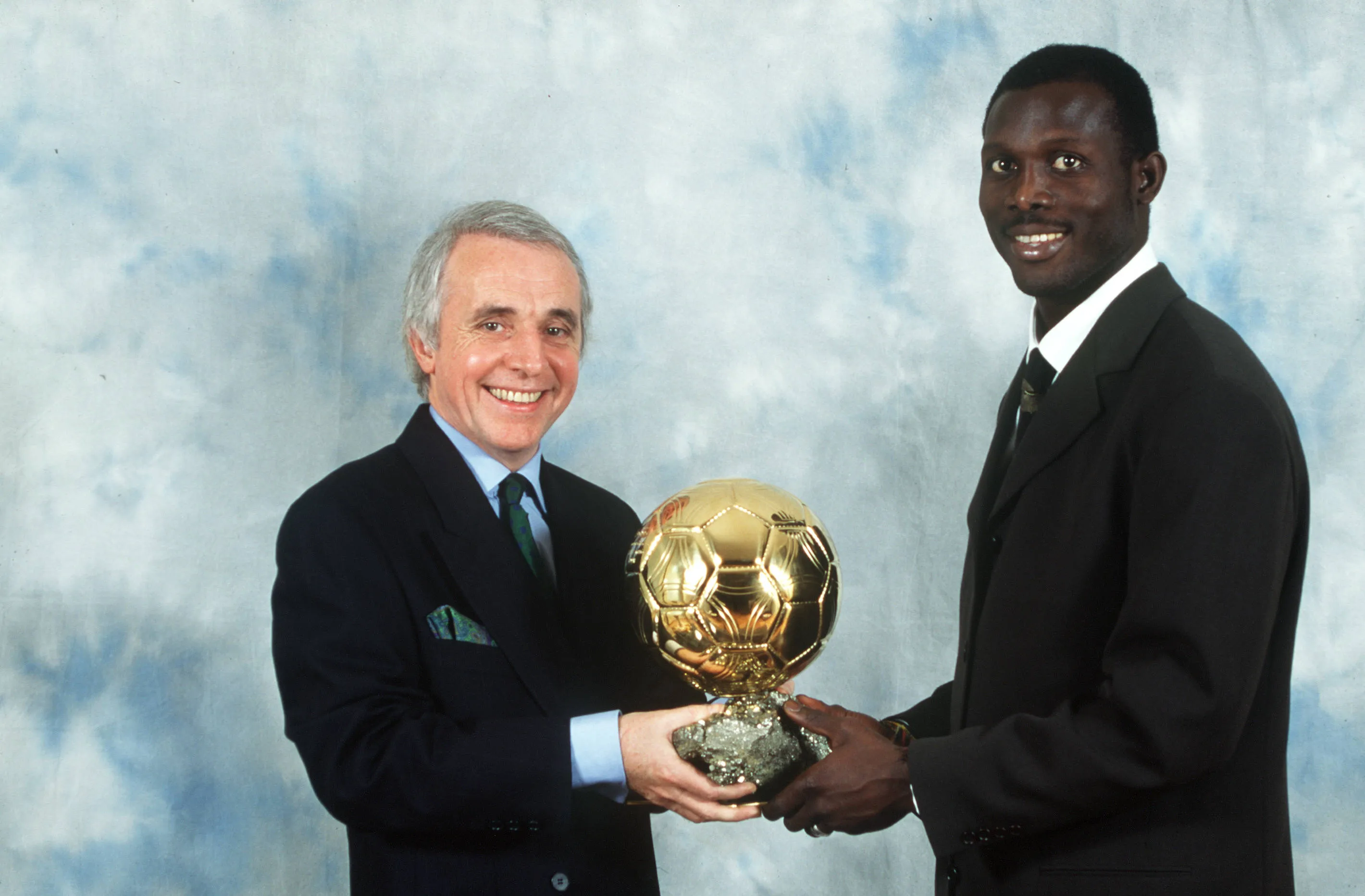 George Weah receives Ballon d'Or.