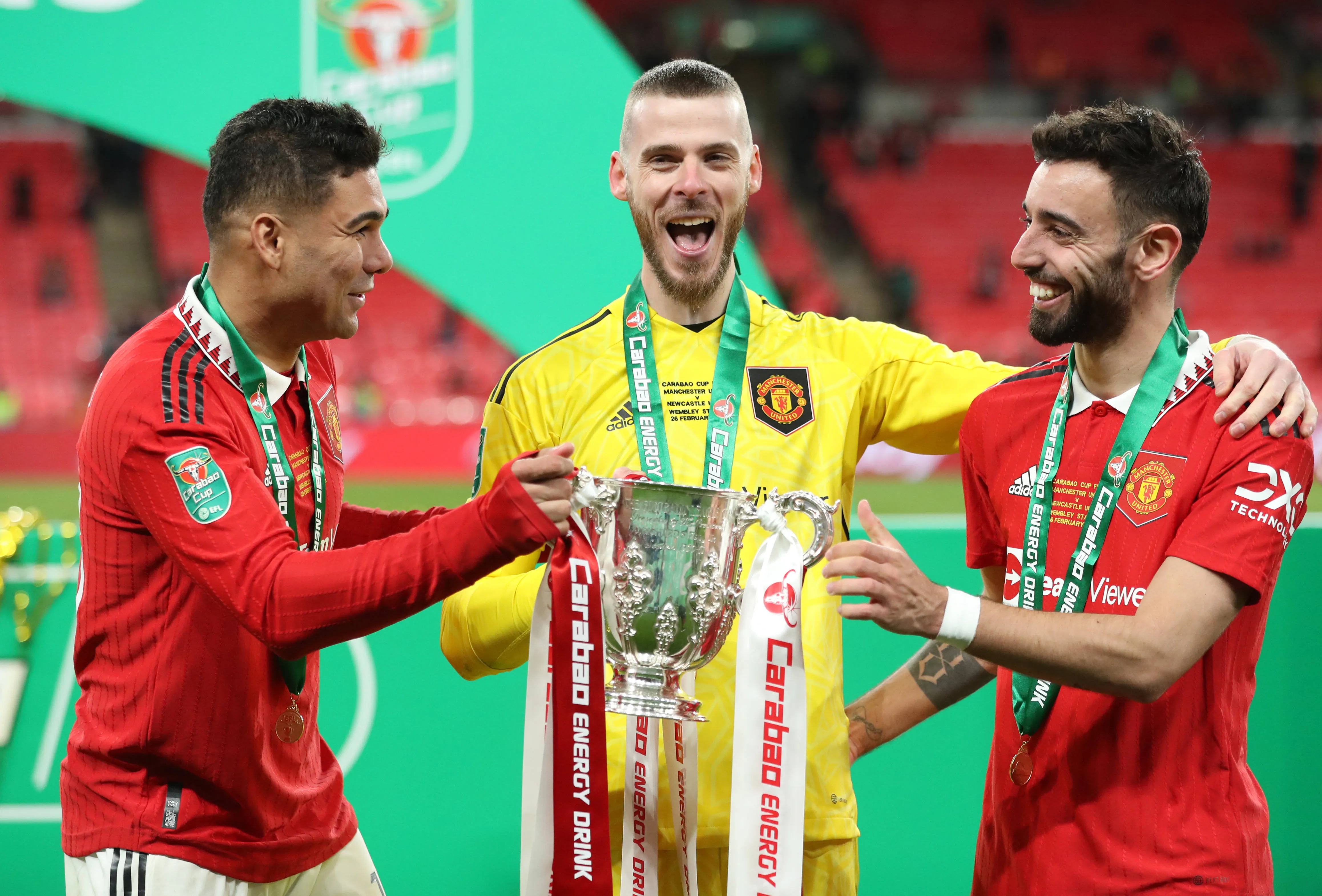 Casemiro, De Gea and Bruno Fernandes