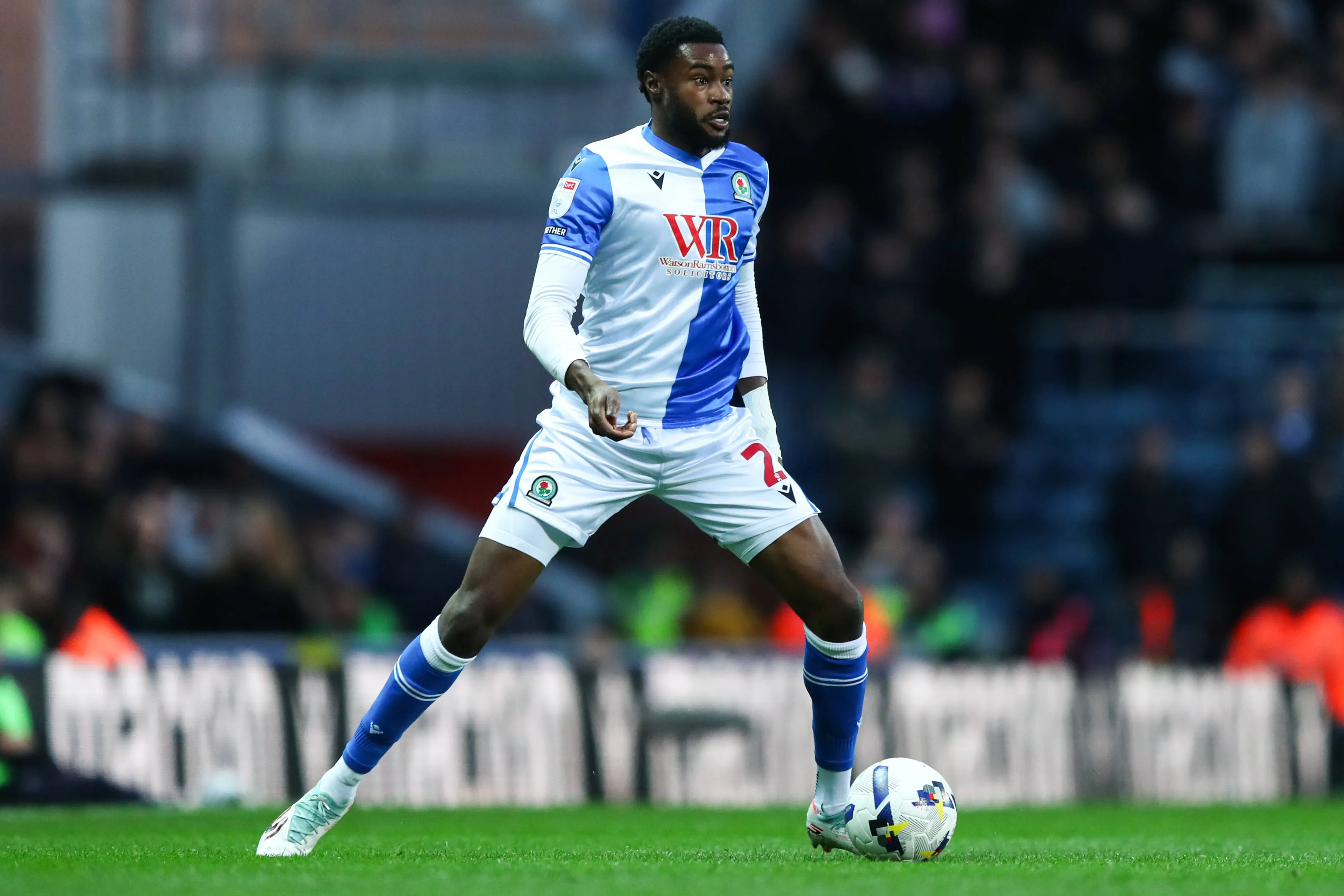 Ryan Alebiosu of Blackburn Rovers with ball at his feet during the match vs Coventry City