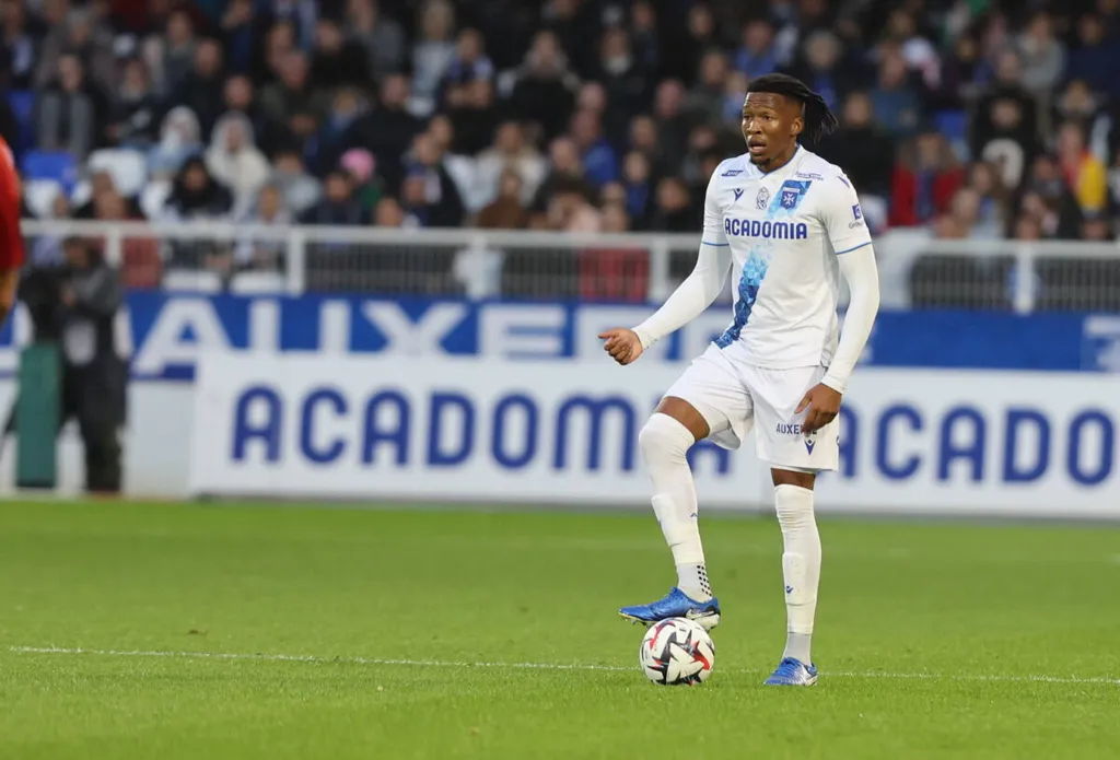 RECORD DATE NOT STATED (Auxerre) Gabriel Osho Football : Auxerre vs Brest &ndash; Ligue 1 &ndash; 27/09/2024 StephanieGrossetete/Pan