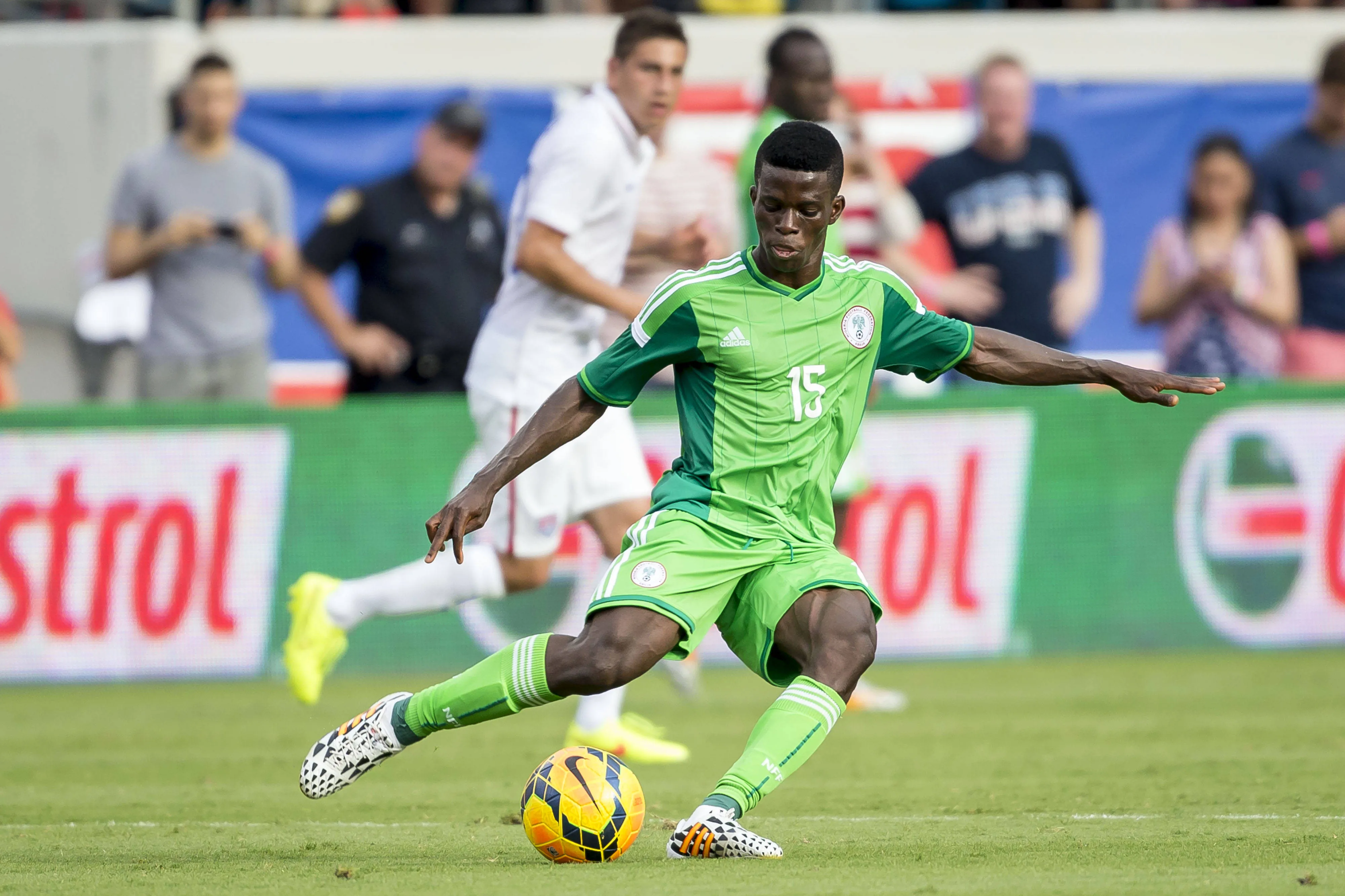 Ramon Azeez in action for the Super Eagles of Nigeria at the 2014 FIFA World Cup