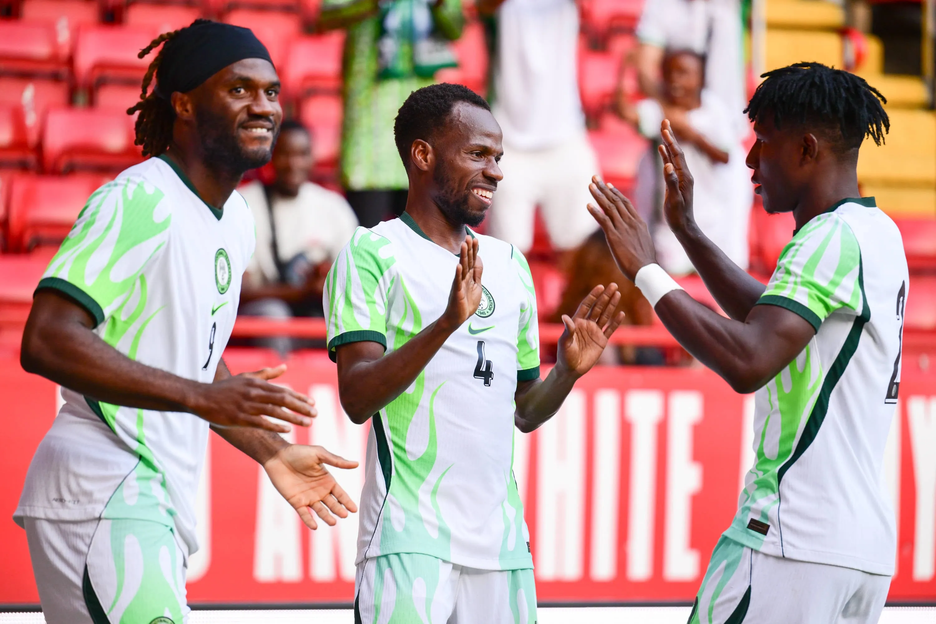 Abdullahi of Nigeria celebrates scoring the opening goal in the first few minutes during the Unity Cup Final 2026 match between Jamaica and Nigeria at The Valley, London, England on 30 May 2026.