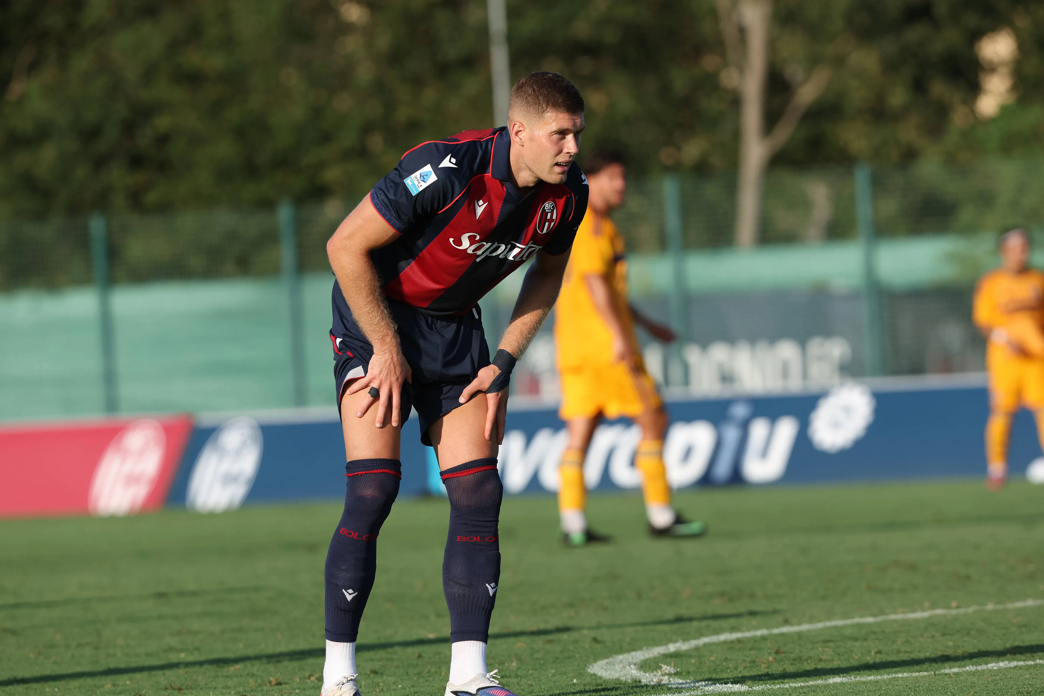 Bolognas Artem Dovbyk during the friendly match soccer match between Bologna and Pisa at the Niccol&ugrave; Galli Technical Centre in Casteldebole.