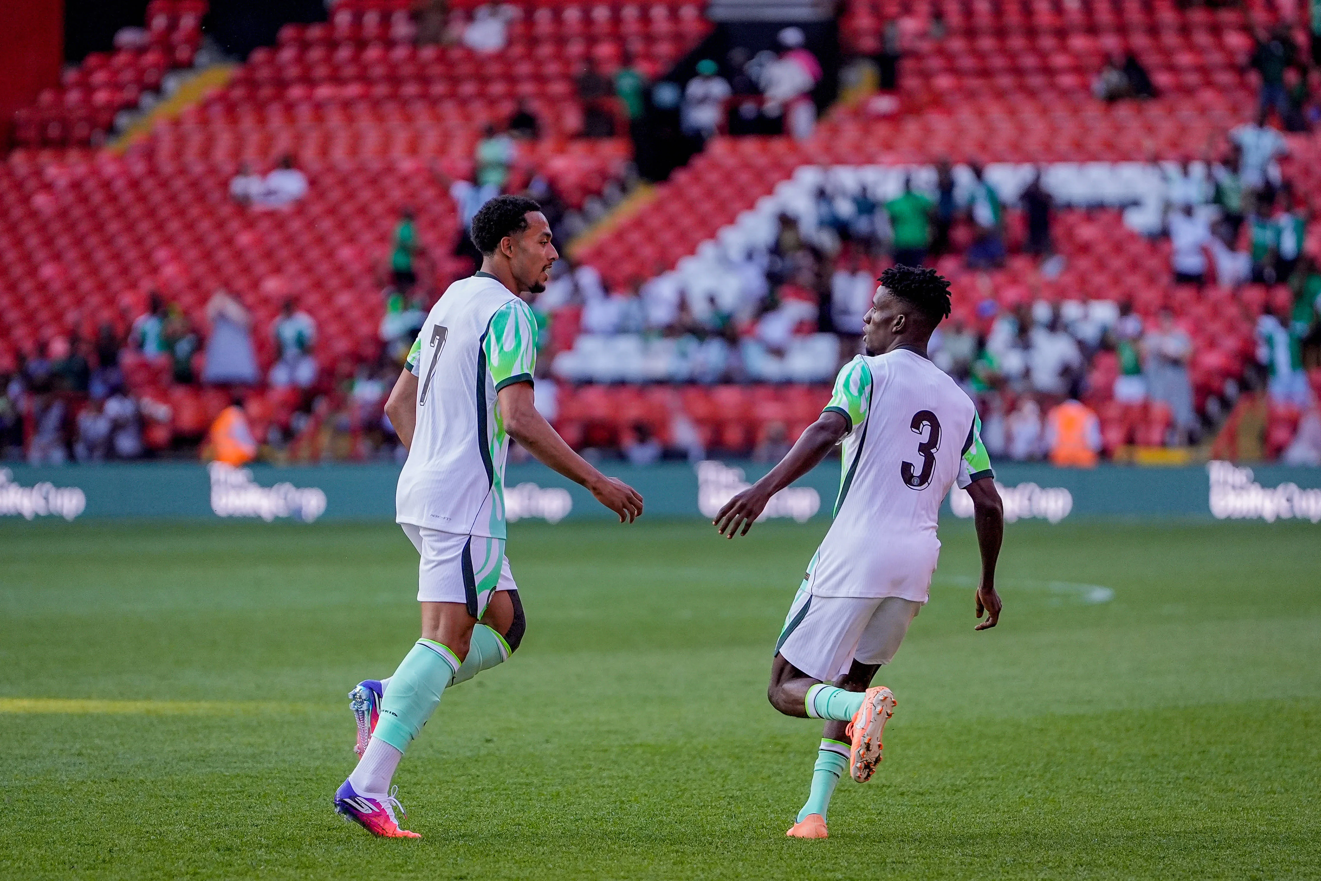 Femi Azeez of Nigeria scores to make it 1-0 during the Unity Cup 2026 Semi-Finals