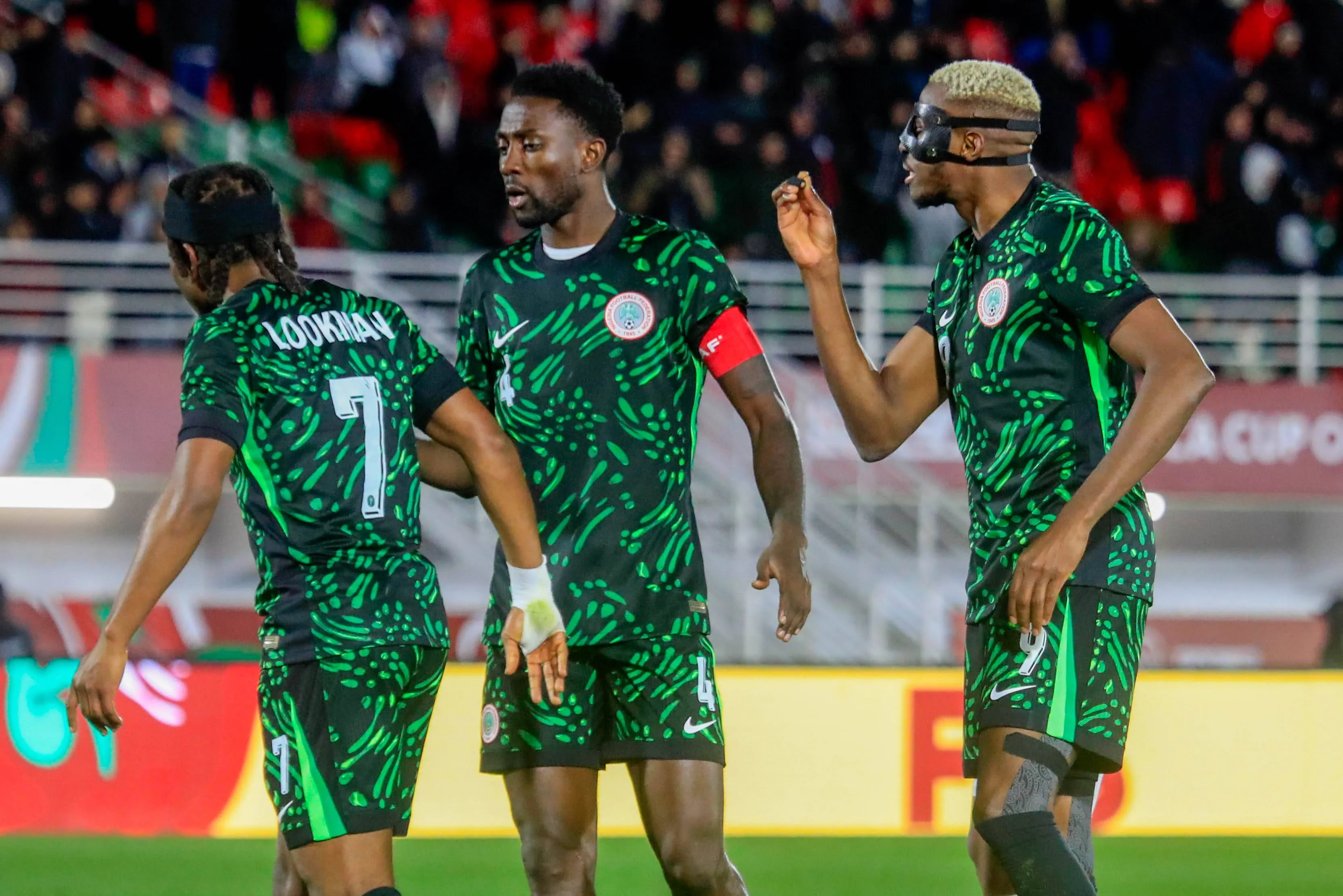 Vincent Osimhen, Wilfred Ndidi and Ademola Lukmon