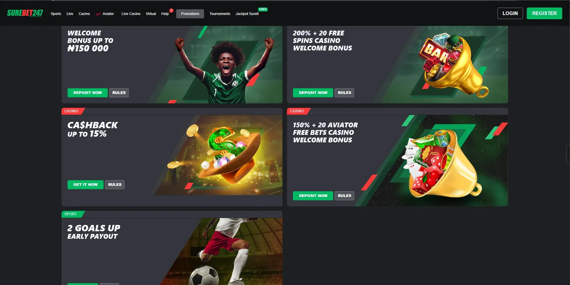 Surebet247 Promotions Page
