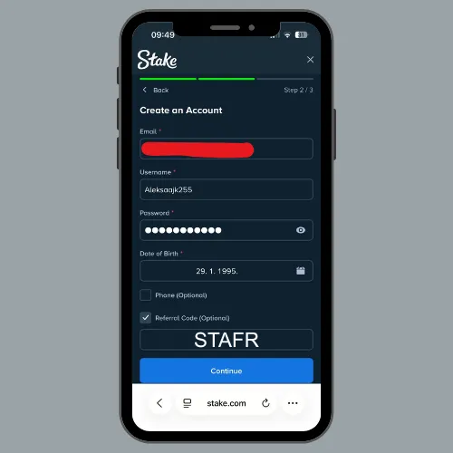 Stake.com promo code registration
