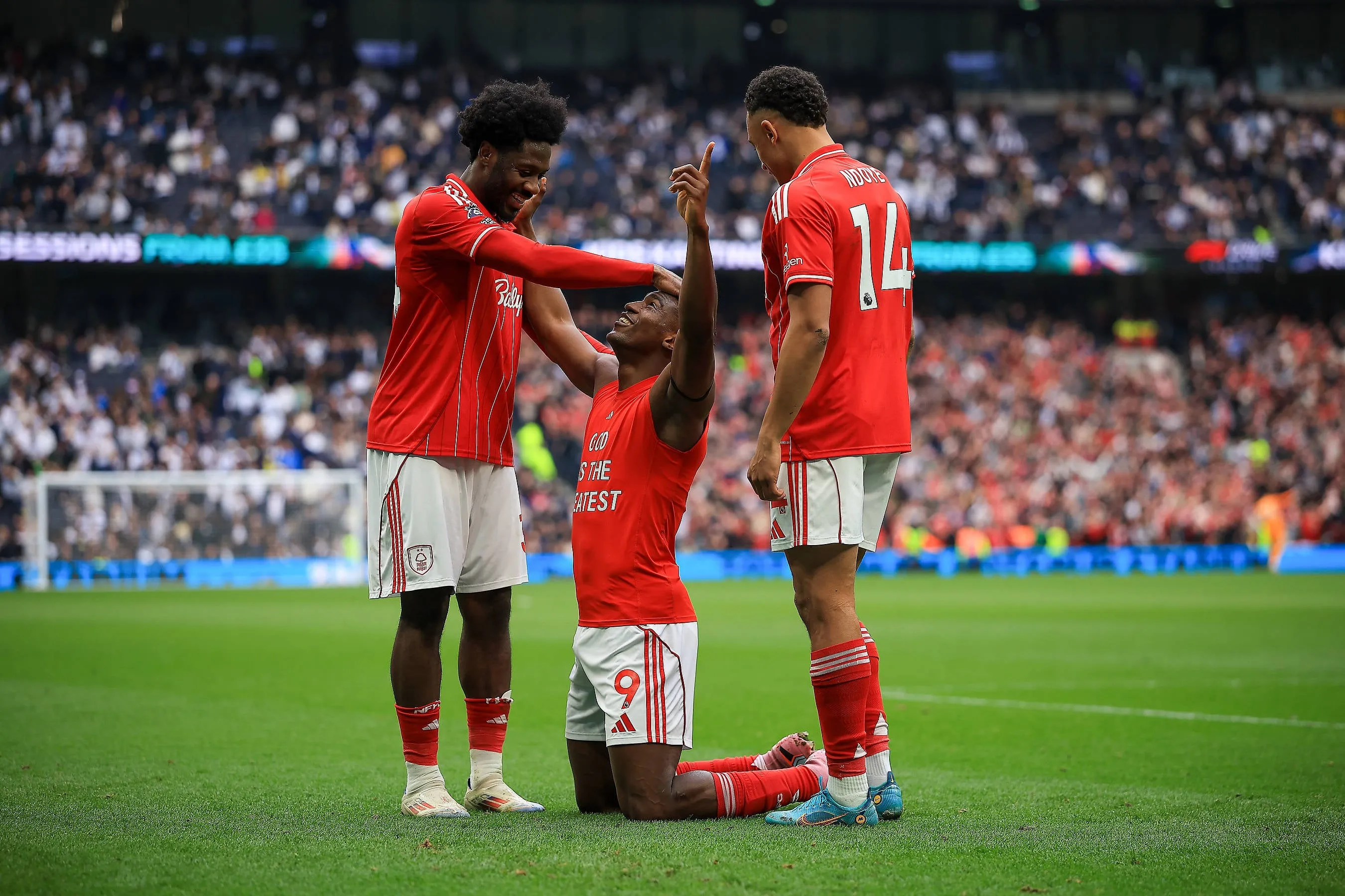 Super Eagles stars Ola Aina and Taiwo Awoniyi 