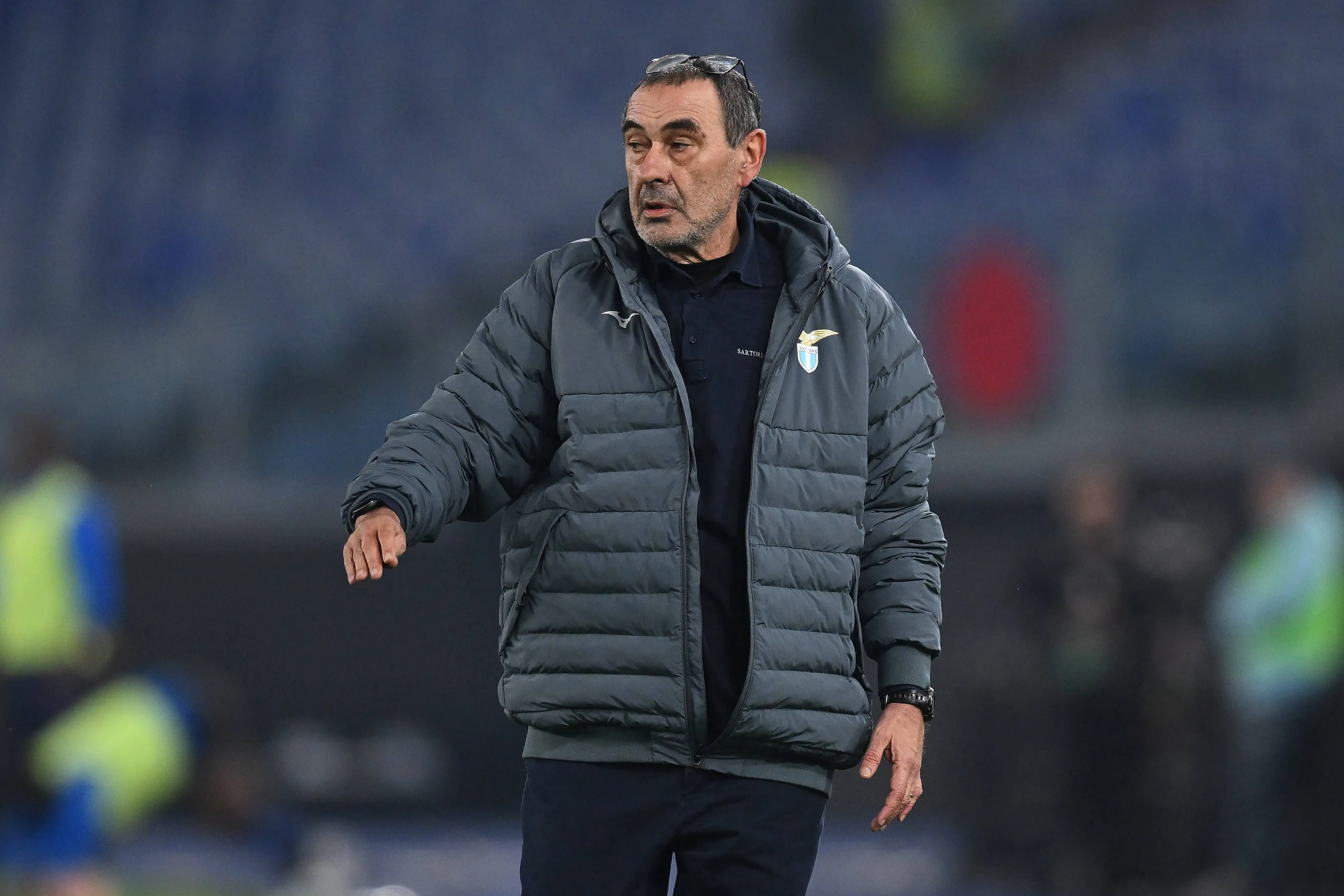 Maurizio Sarri, coach of S.S. Lazio, in the Coppa  Italia