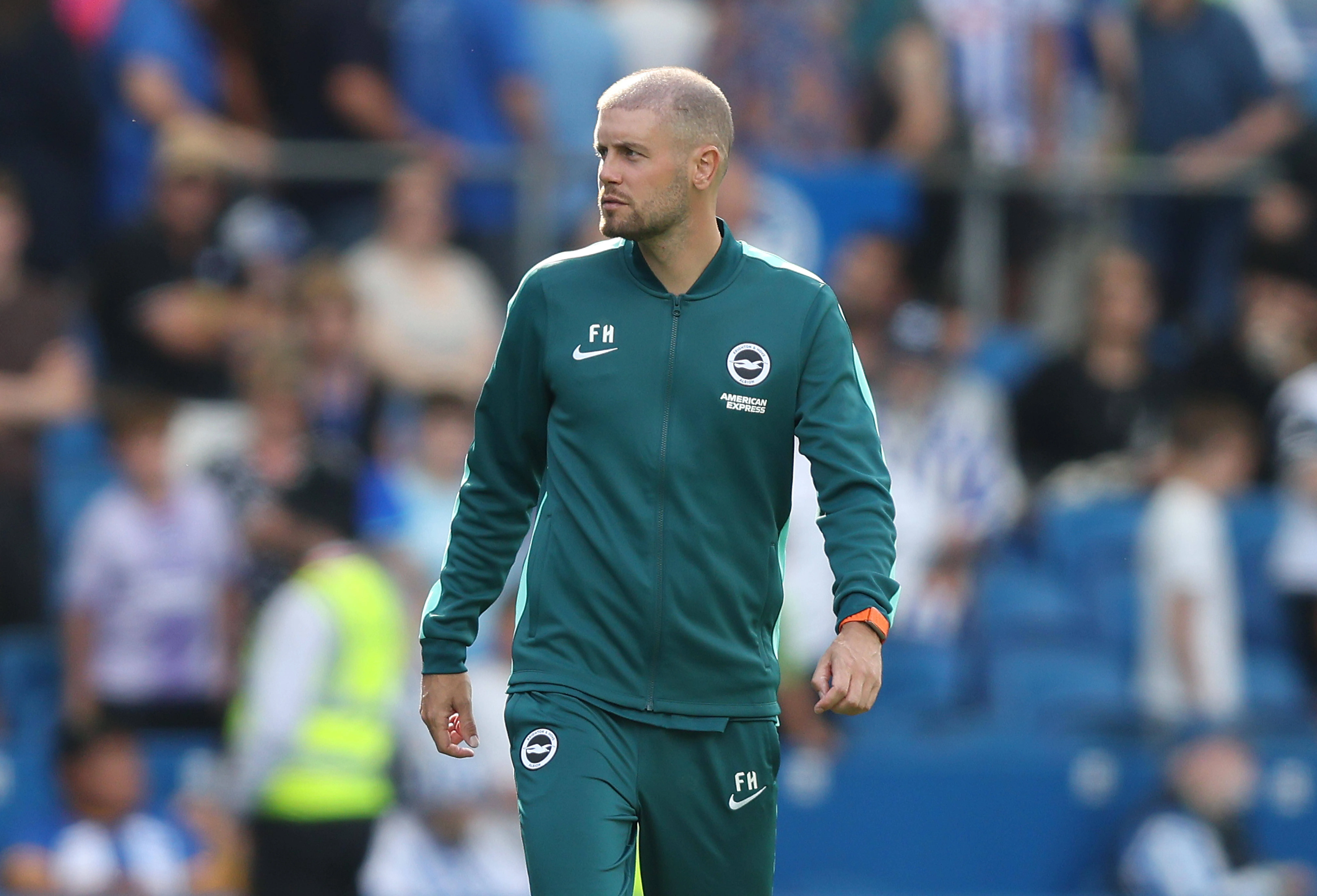 Fabian Hurzeler manager of Brighton & Hove Albion during the Pre Season Friendly match between Brighton & Hove Albion v AS Roma at AMEX Community Stadium, Brighton on 8 August. Photo by Daniel Weir Brighton AMEX Community Stadium United Kingdom