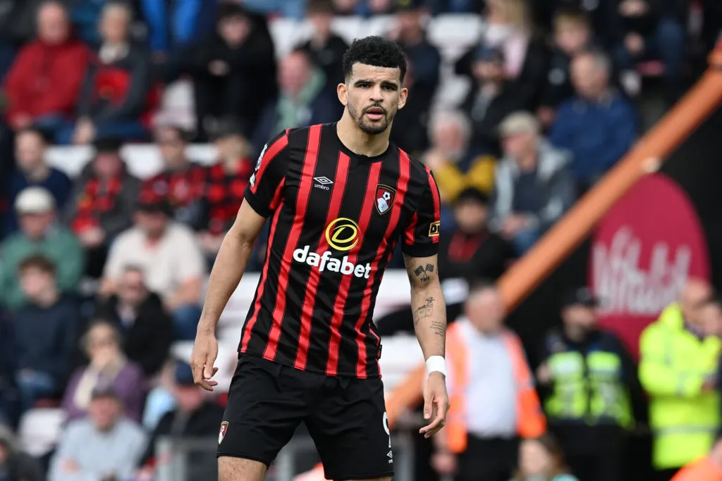 Bournemouth v Brighton and Hove Albion Premier League 28/04/2024. Dominic Solanke (9) of AFC Bournemouth during the Prem
