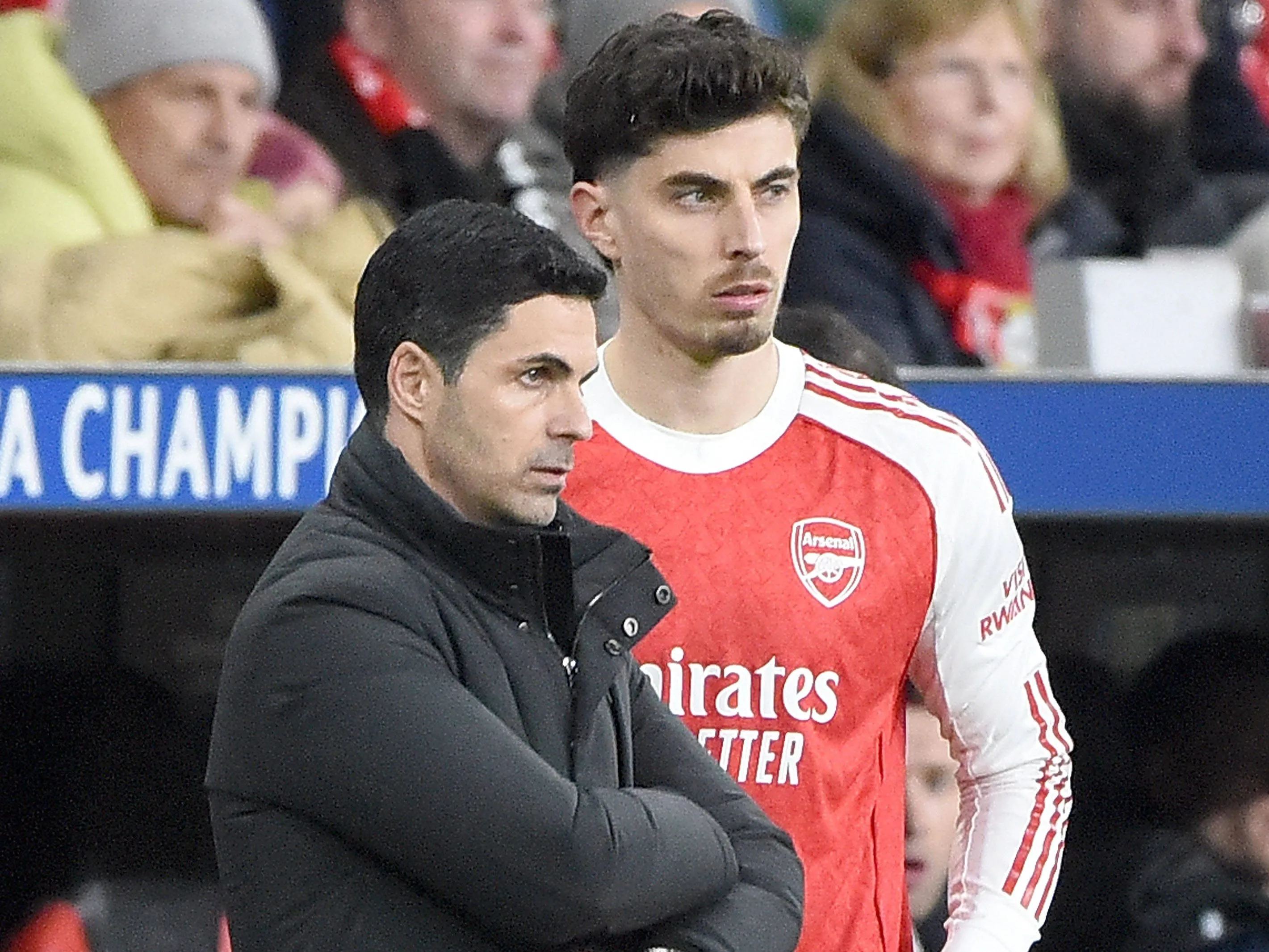 Mikel Arteta and Kai Havertz at Arsenal