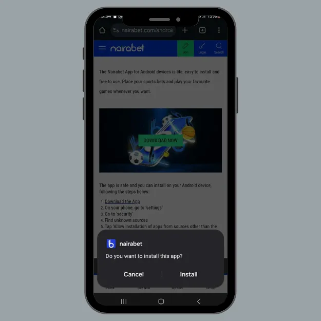 Nairabet app apk download