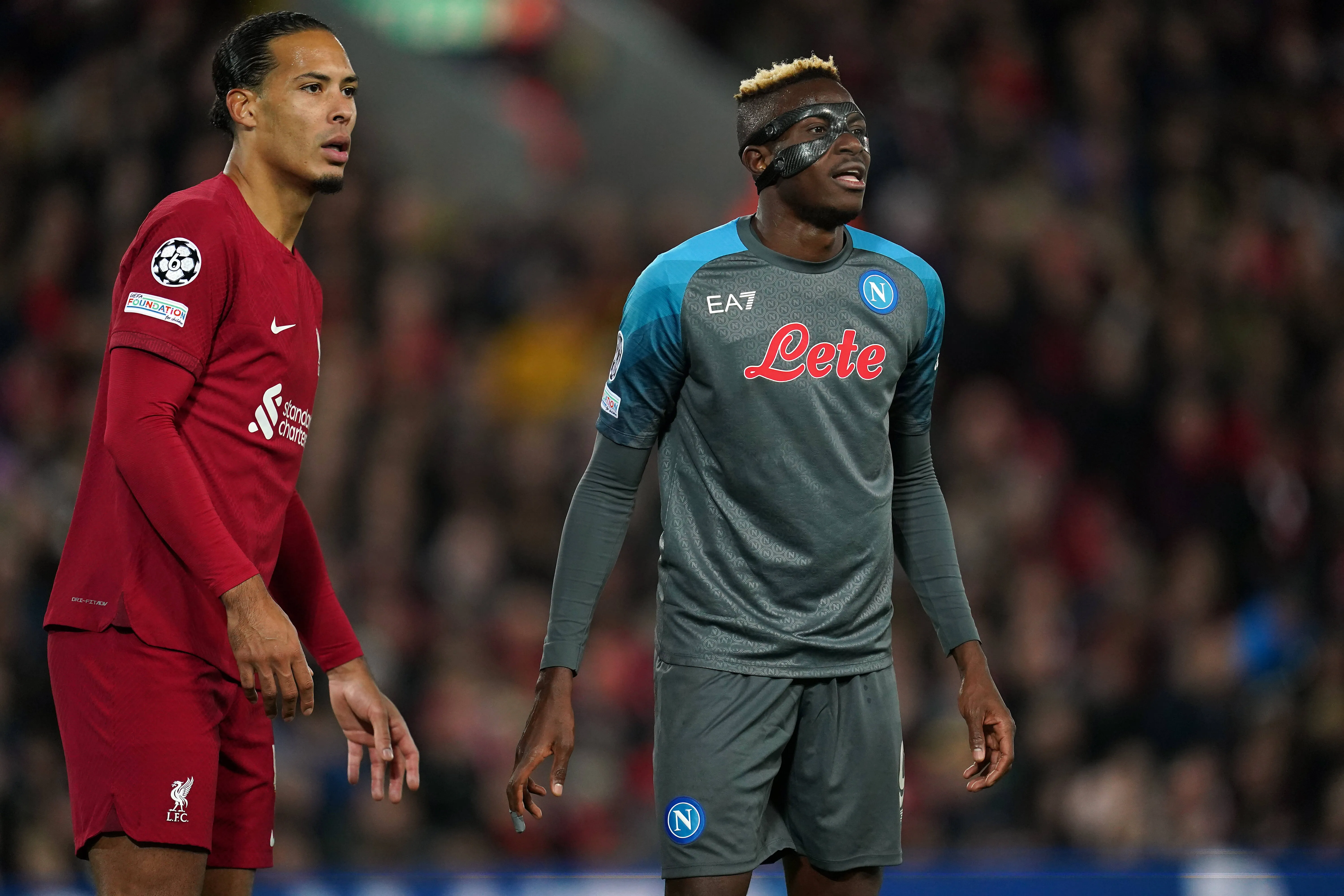 Victor Osimhen and Virgil van Dijk during the UEFA Champions League