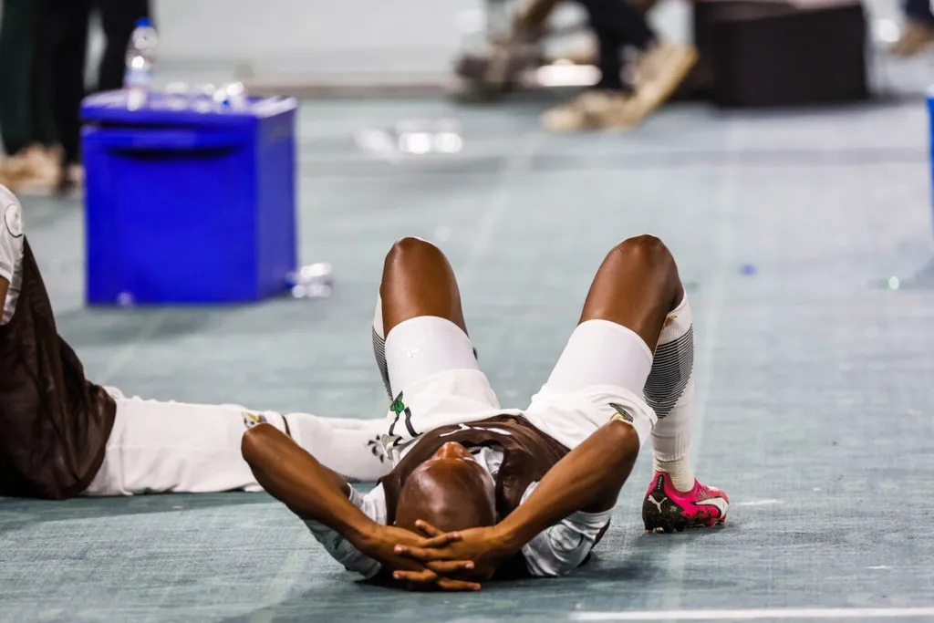 Bafana Bafana player dejected after AFCON 2024 loss to Super Eagles 