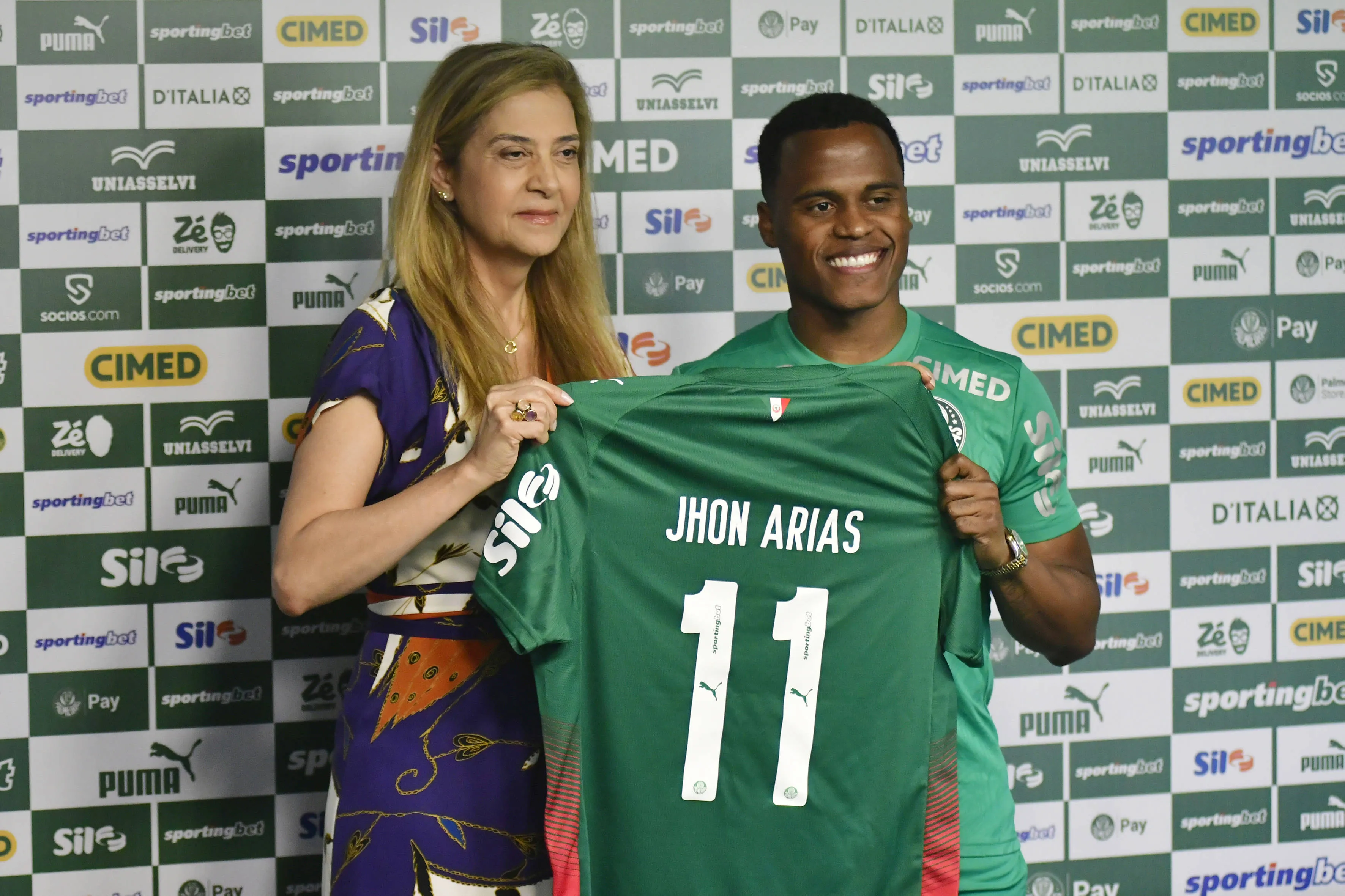 Jhon Arias, Palmeiras president, Leila Pereira